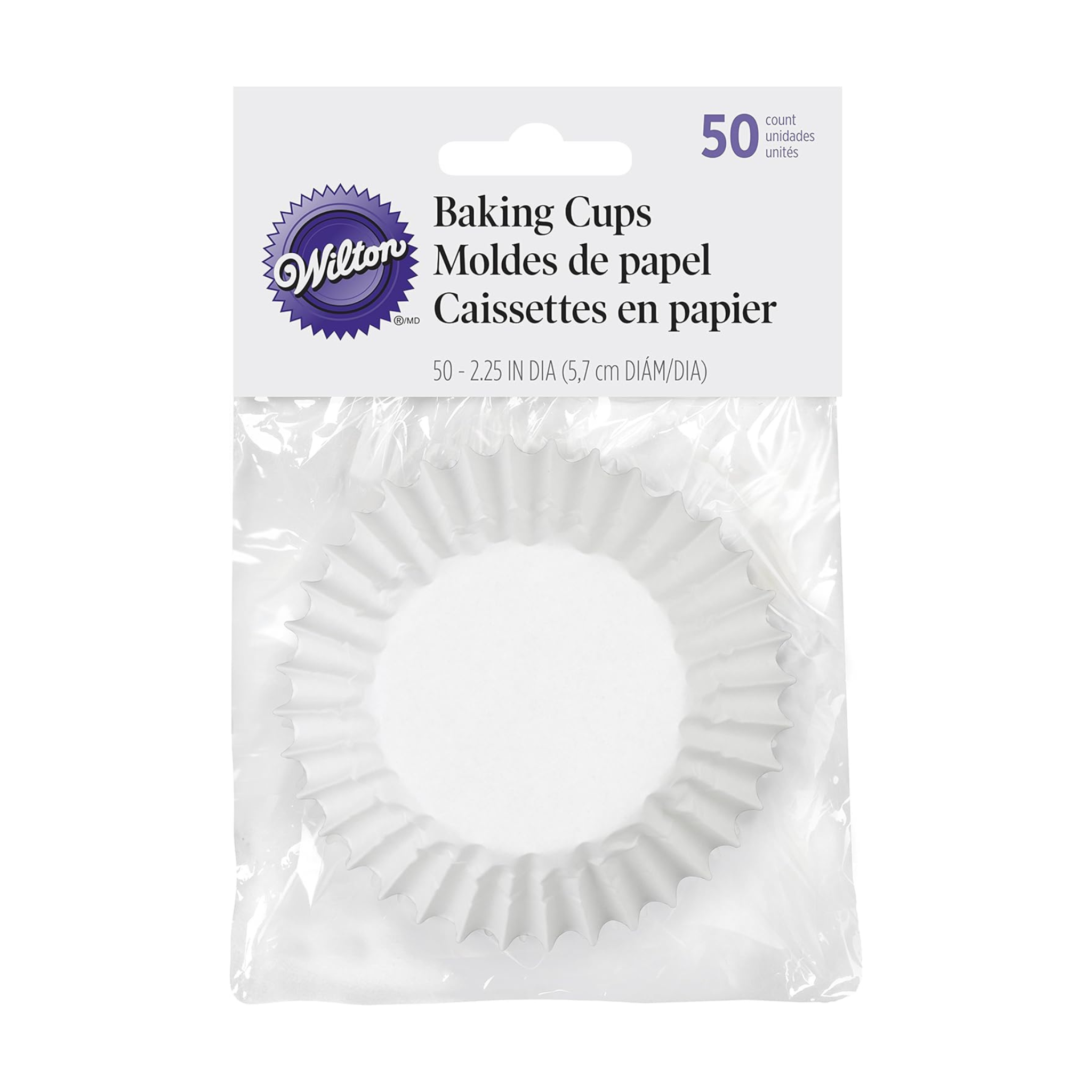 Ensemble de 50 caissettes en papier Jumbo Blanches 2.25" - Wilton