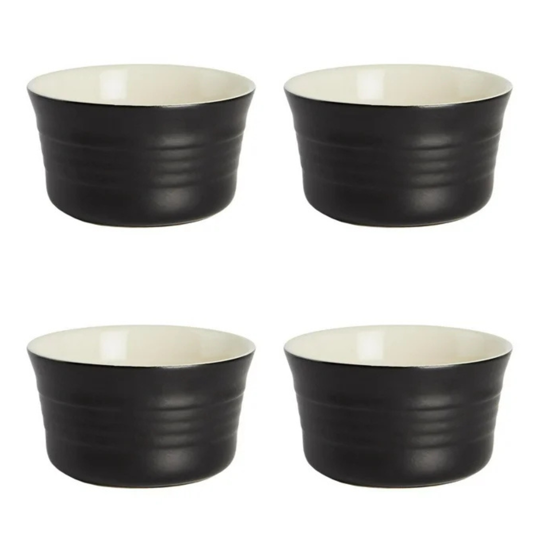 Ensemble de 4 ramequins vintage en grès noir mat Safdie & Co.