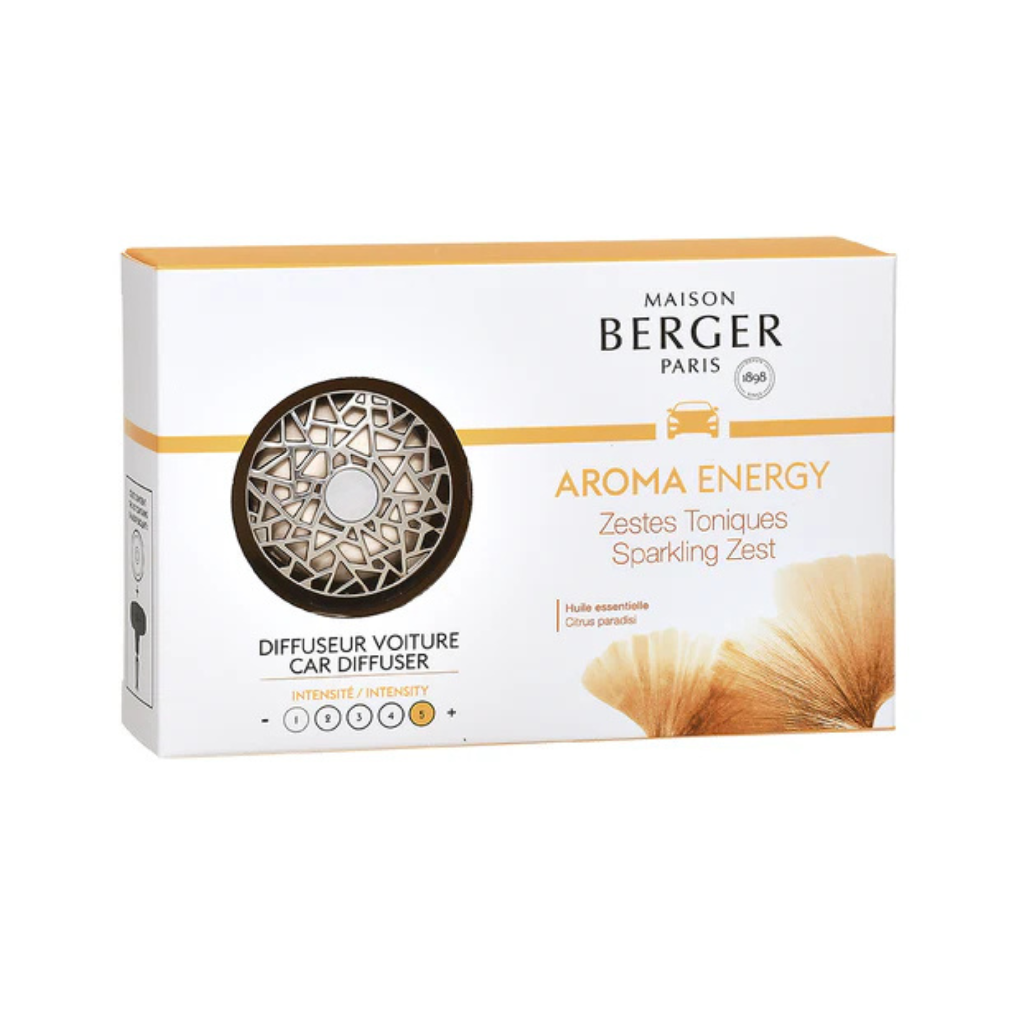 Diffuseur pour voiture anti-odeur Zeste Étincelant - Maison Berger