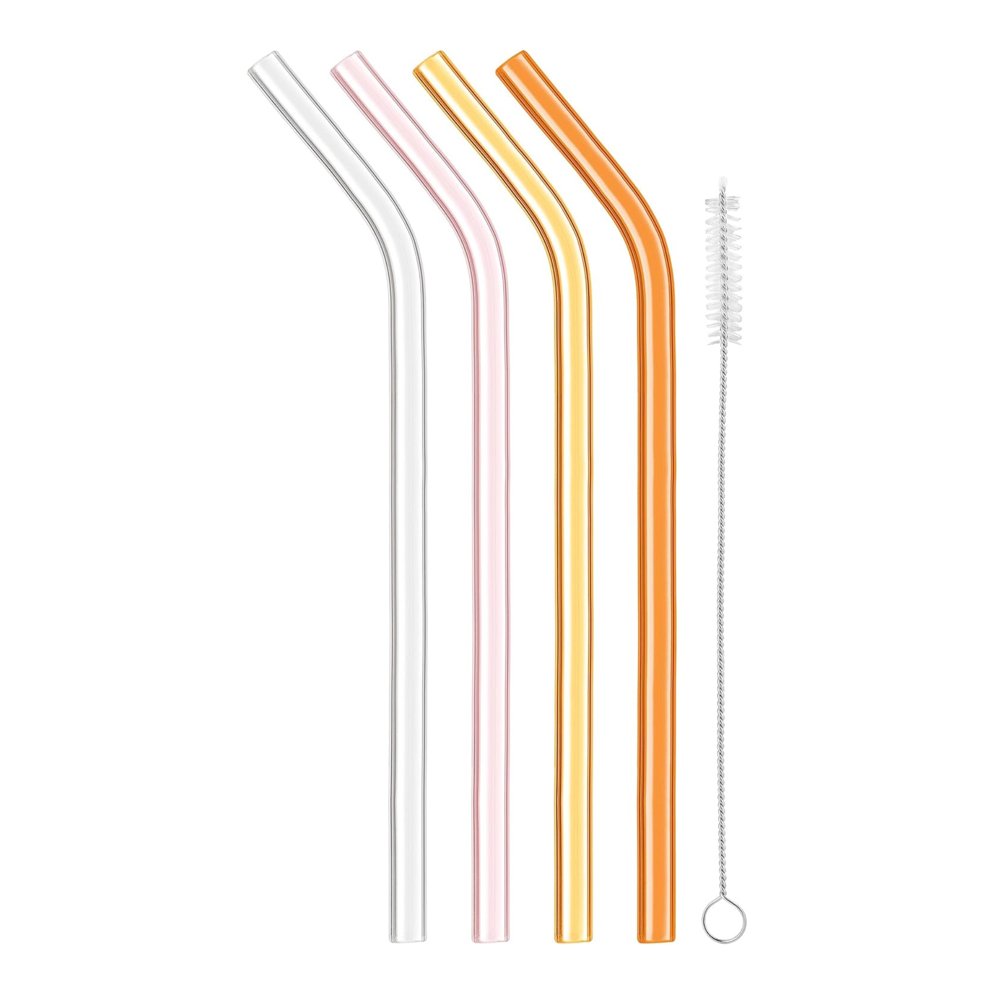 Set of 4 Reusable Borosilicate Glass Straws – Final Touch