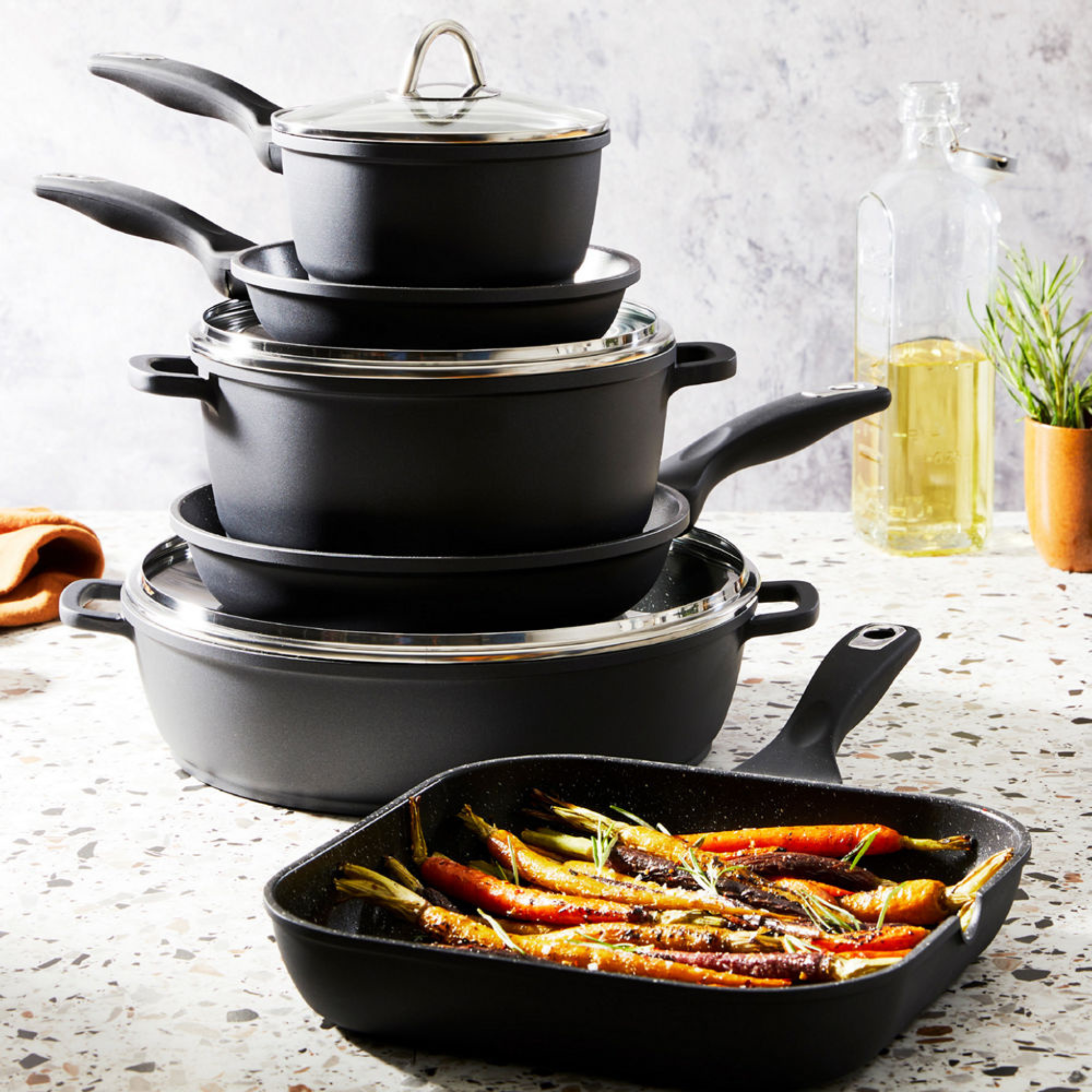 Batterie de cuisine 9 pièces GRANITE - Cuisine::pro®