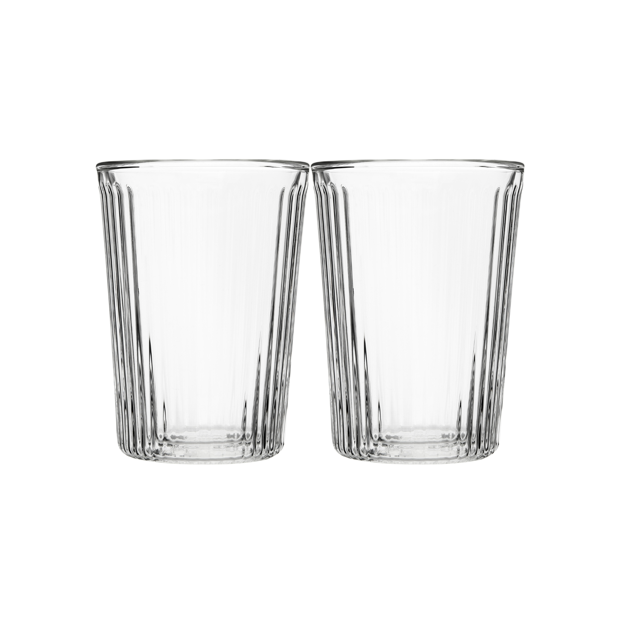 Ensemble de 2 verres à double paroi striés 250 ml - Maxwell & Williams