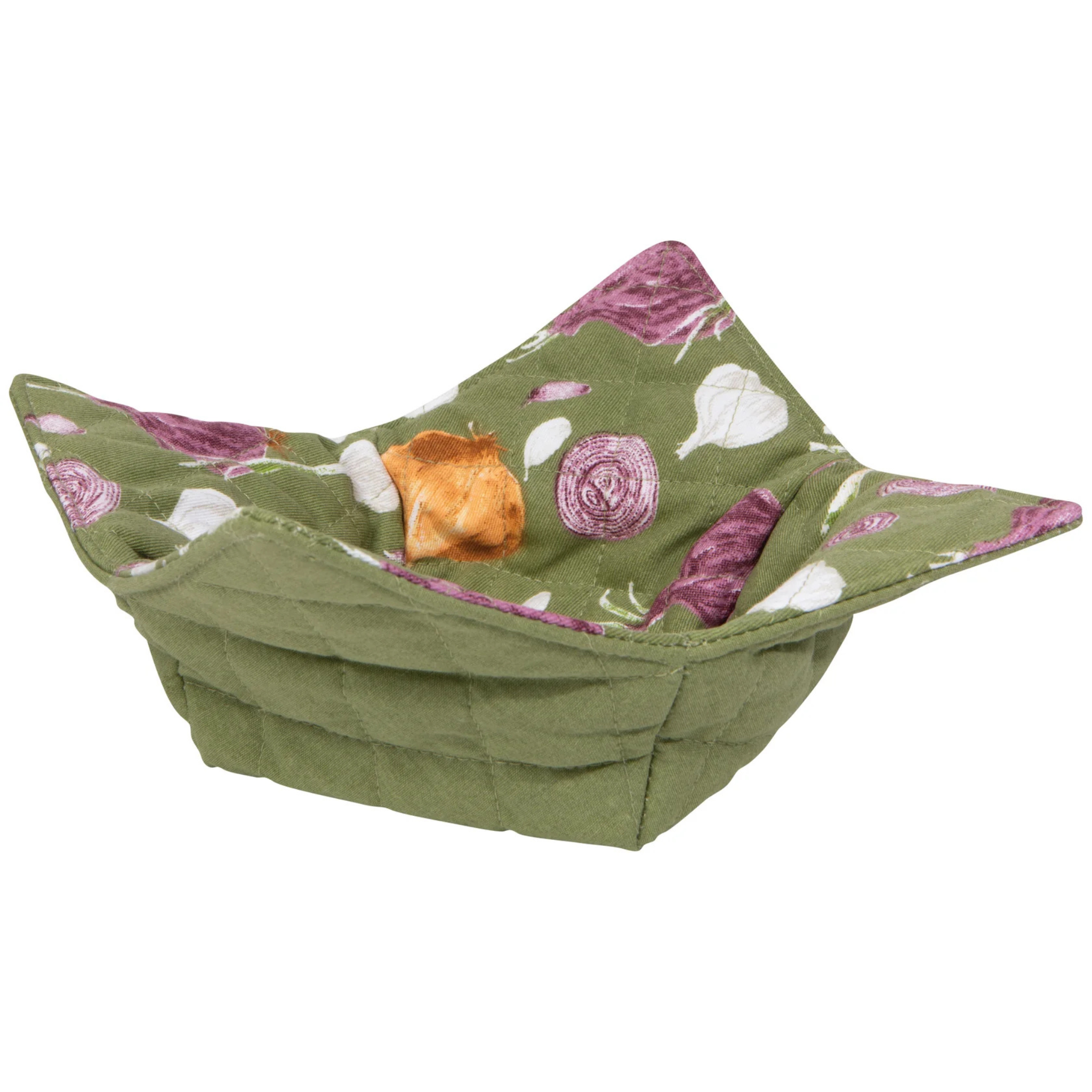 Support à bol en coton motif aromatiques vue de dessus