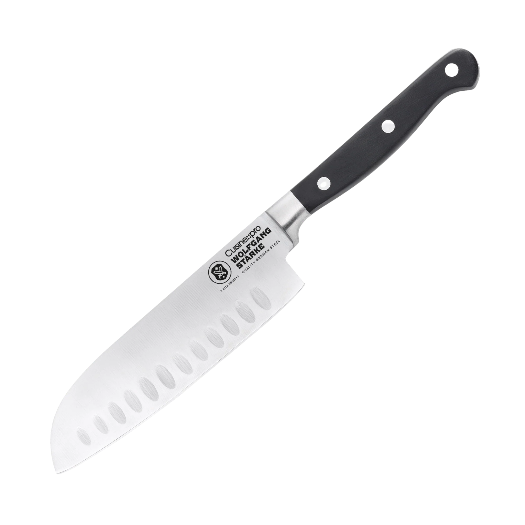 Couteau santoku compact 12,5 cm Wolfgang Starke lame en acier inoxydable forgée manche ergonomique riveté