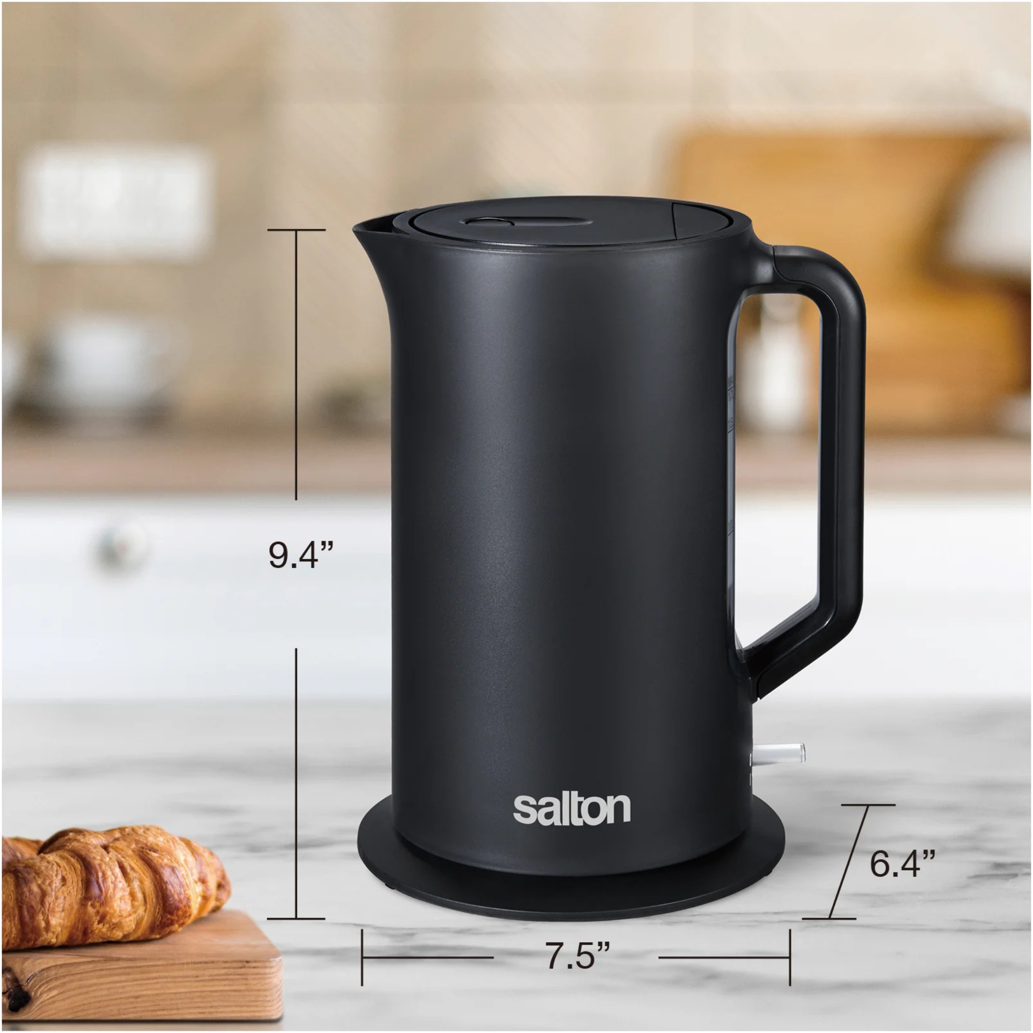 Bouilloire électrique sans fil noire 1,7 L – Salton