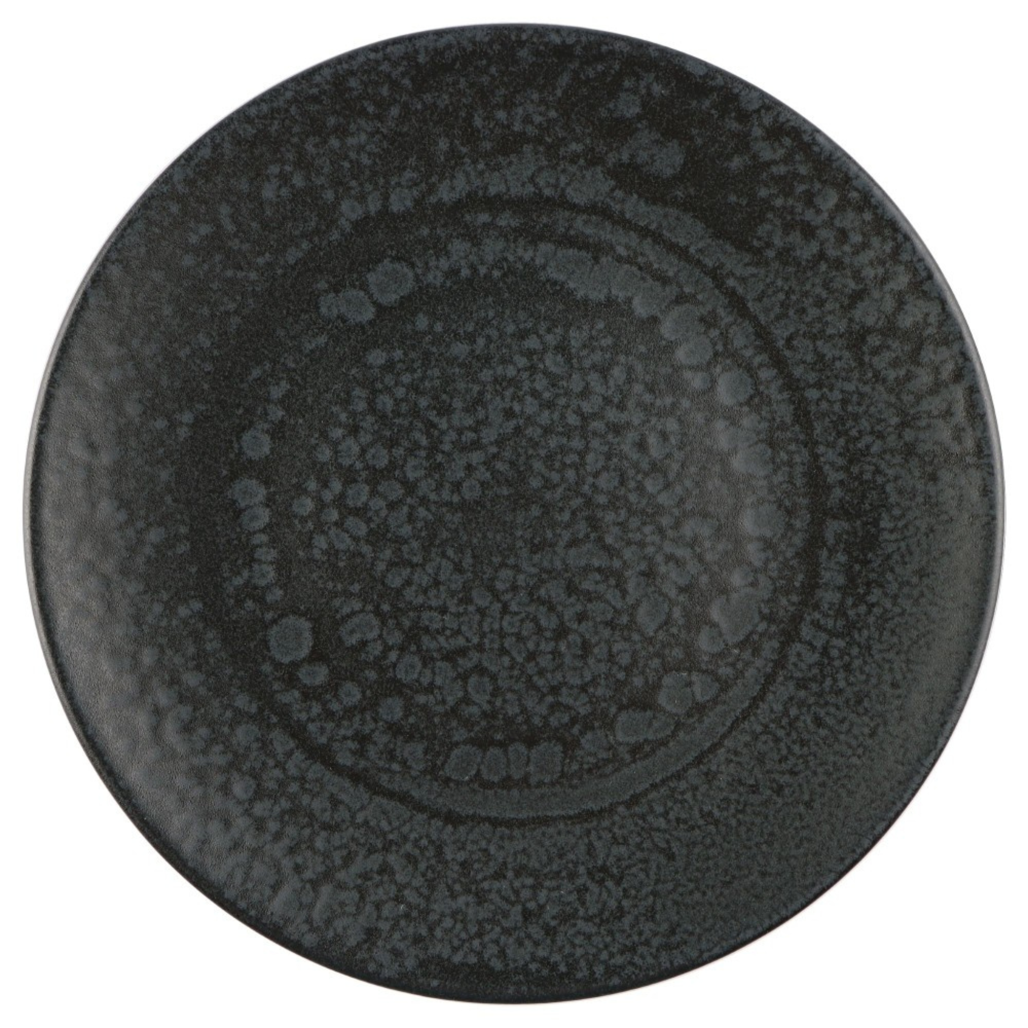Assiette de présentation en grès martelé Noir 33 cm - Mesa Ceramics
