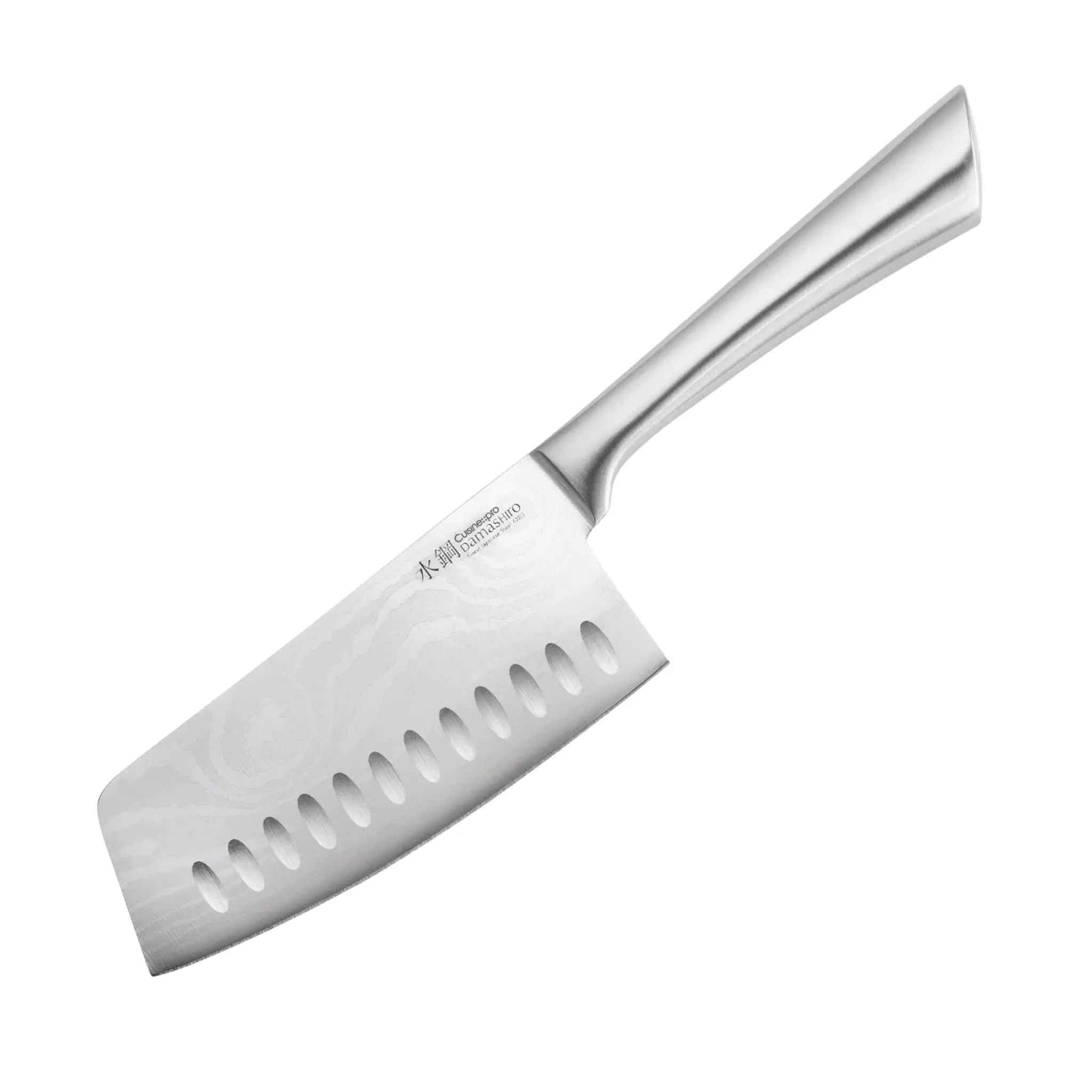 Mini couteau Santoku Damashiro® 11,5 cm avec lame large, alvéoles anti-adhérence et manche creux pour coupe précise et confortable