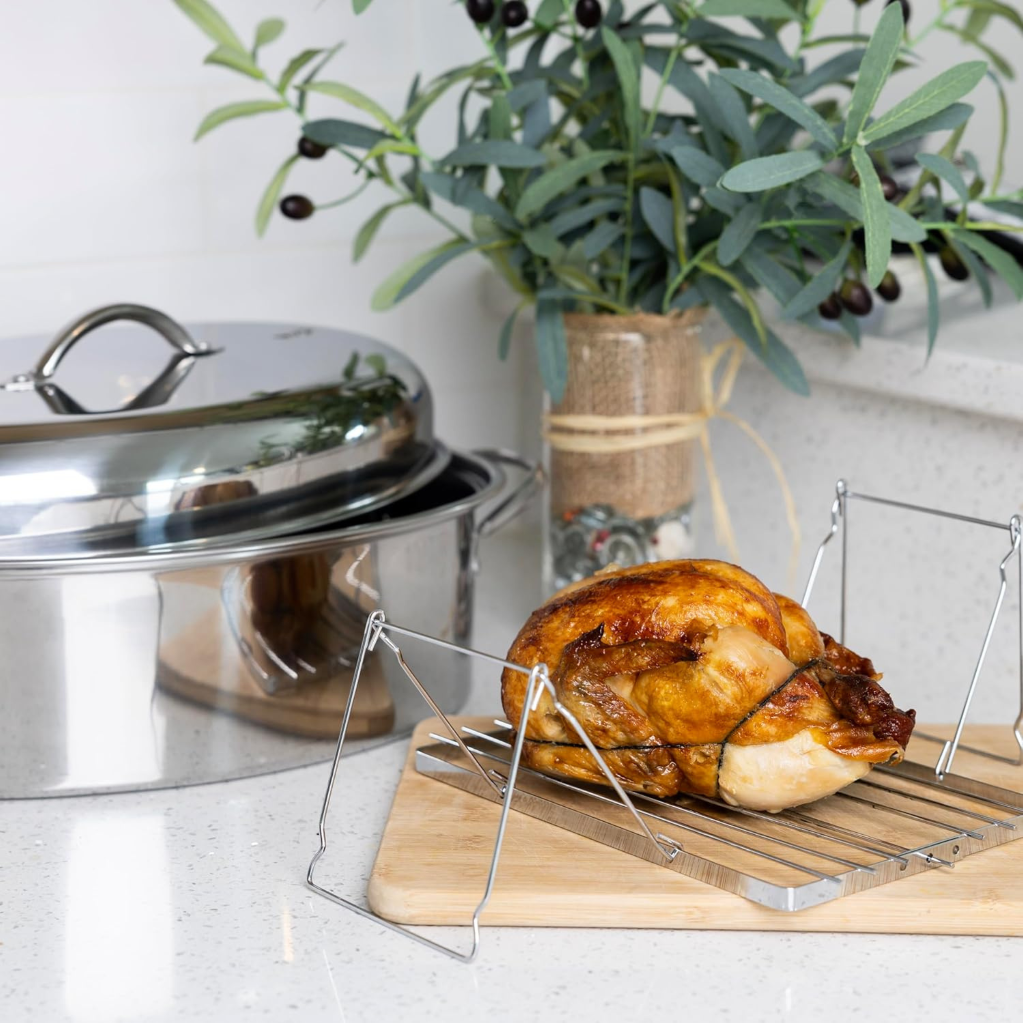 Fox Run Turkey Roasting Rack with Removable Handles