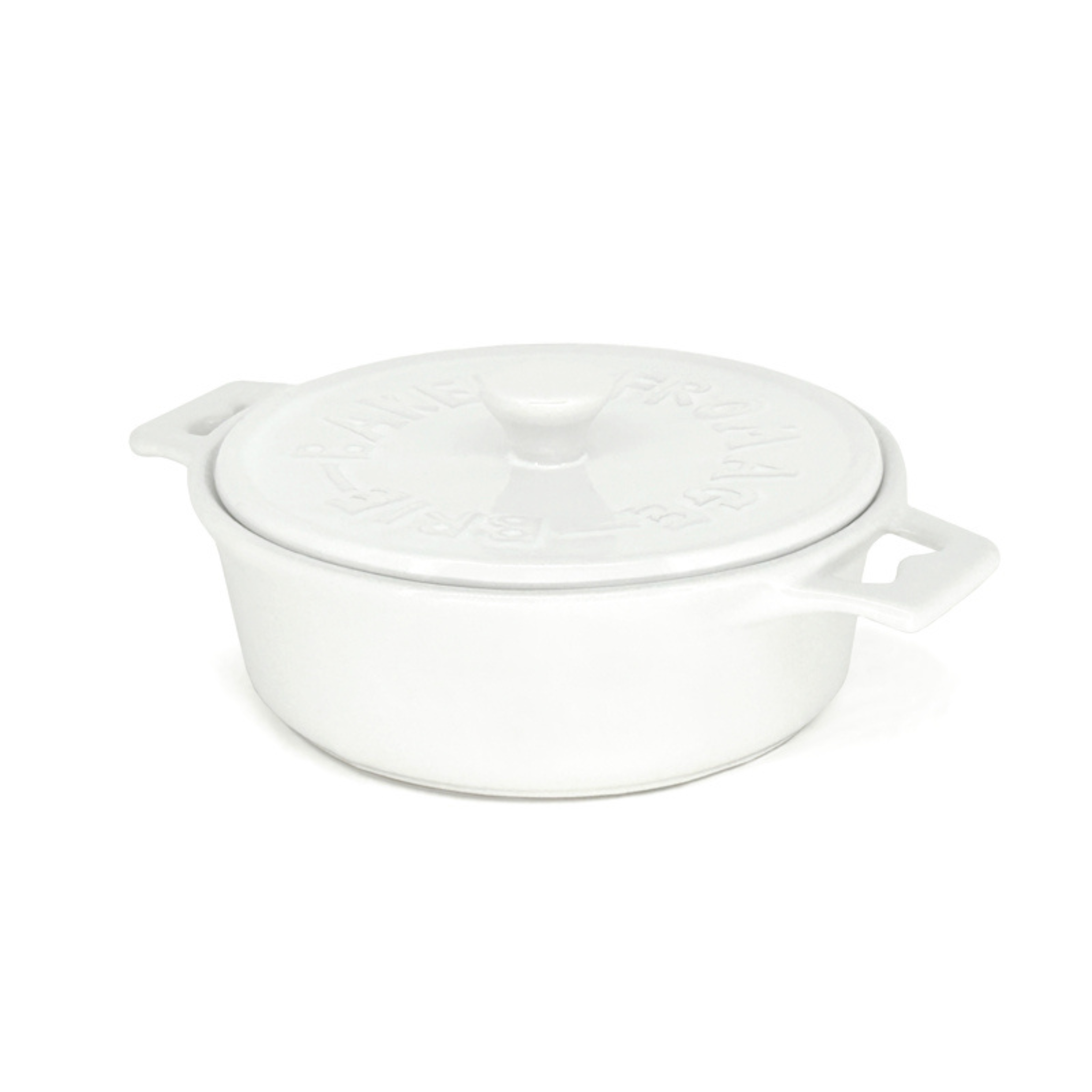 7" White Stoneware Brie Dish - BIA