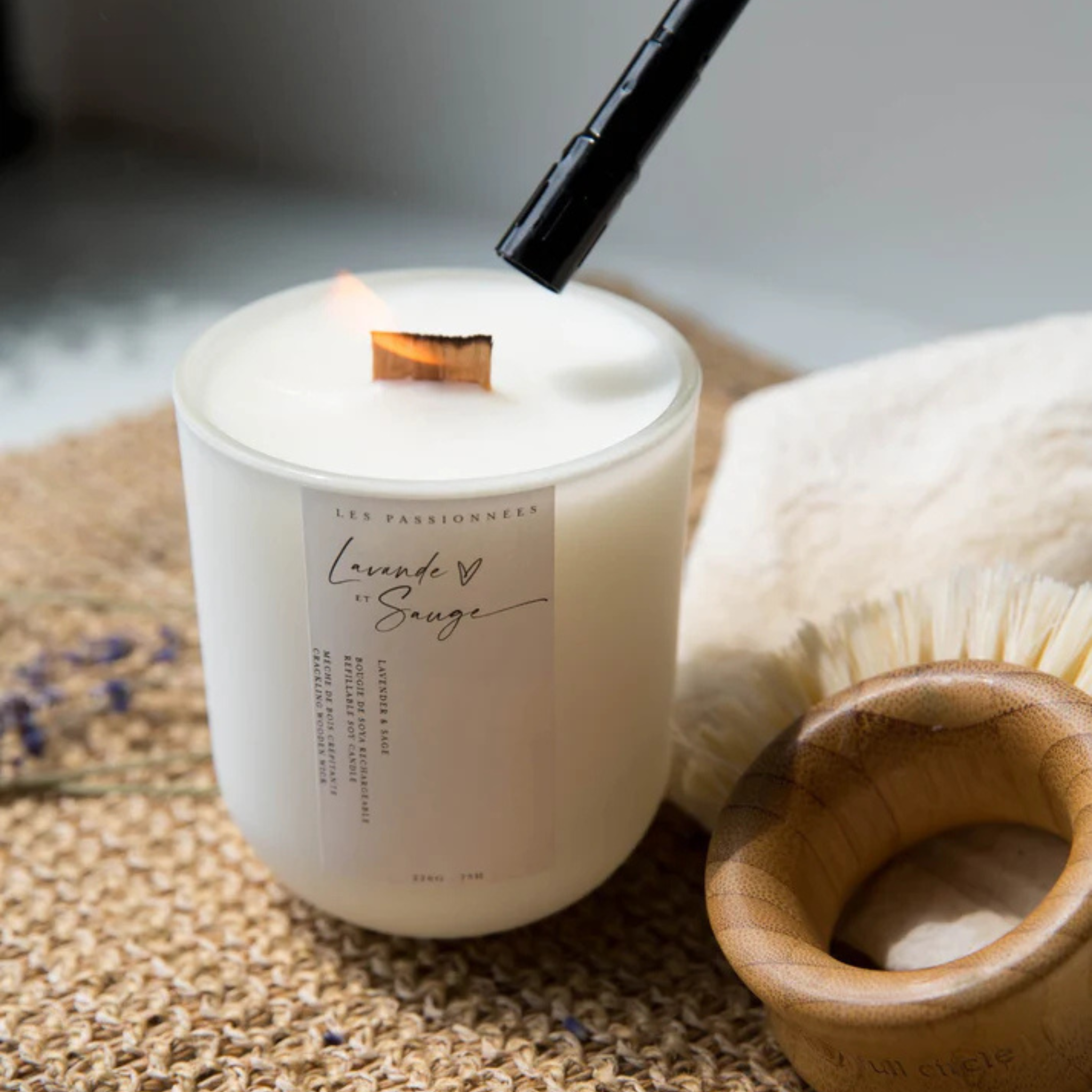 Chandelle rechargeable Lavande & Sauge 226g - Les Passionnées