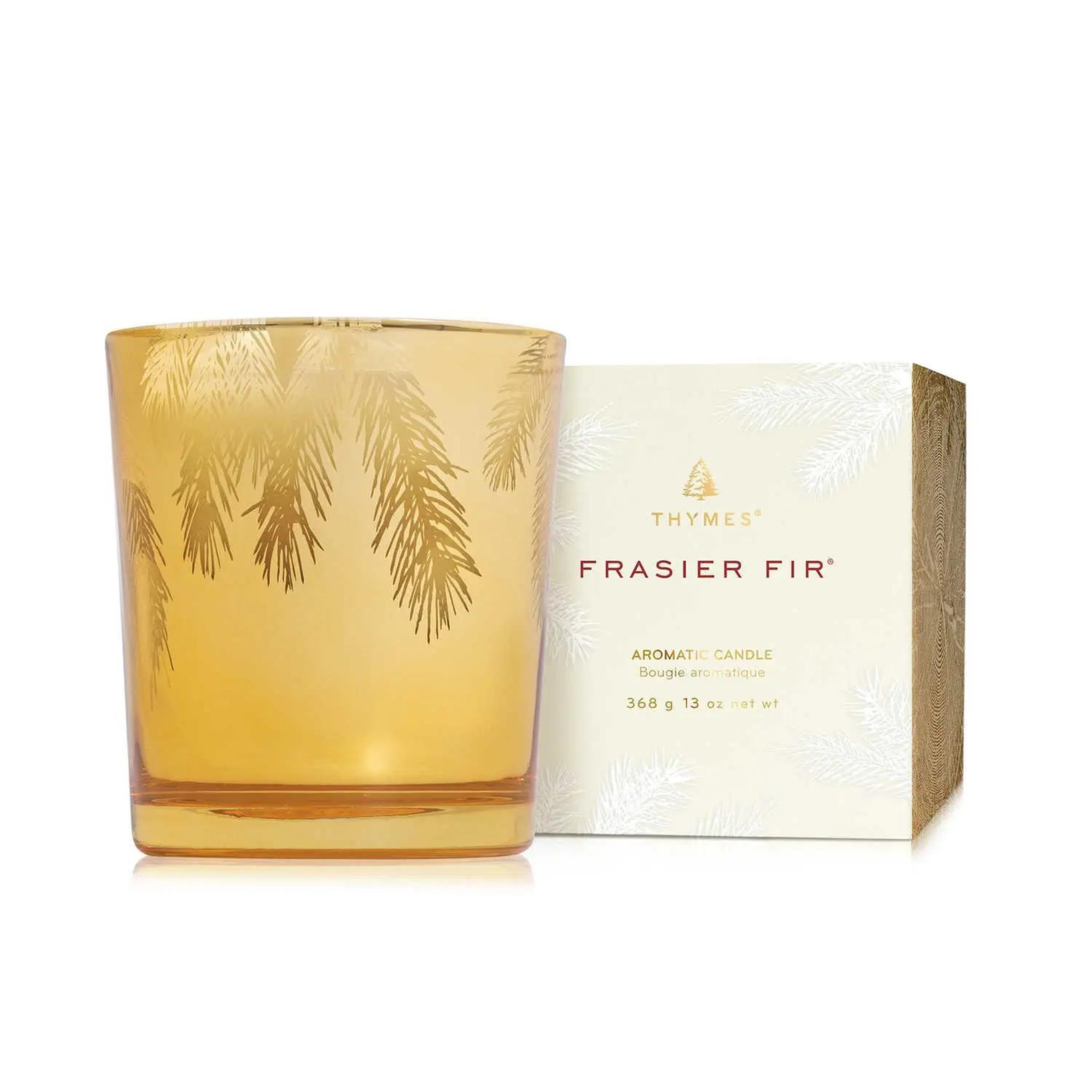 Chandelle dorée Frasier Fir avec motif d’aiguilles de pin 368g - Thymes