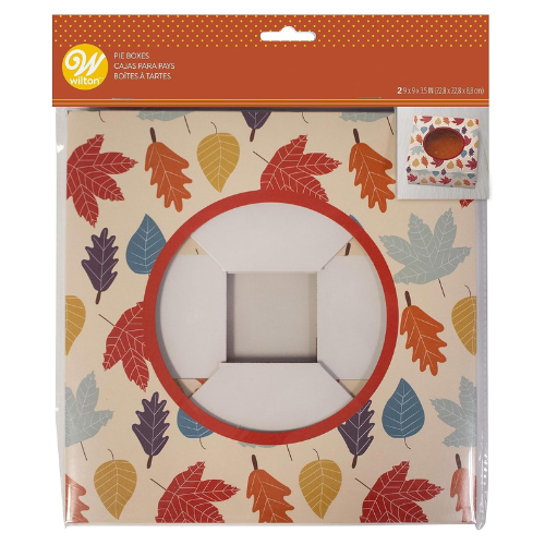 Ensemble de 2 boîtes à tarte Automne avec design de feuilles - Wilton