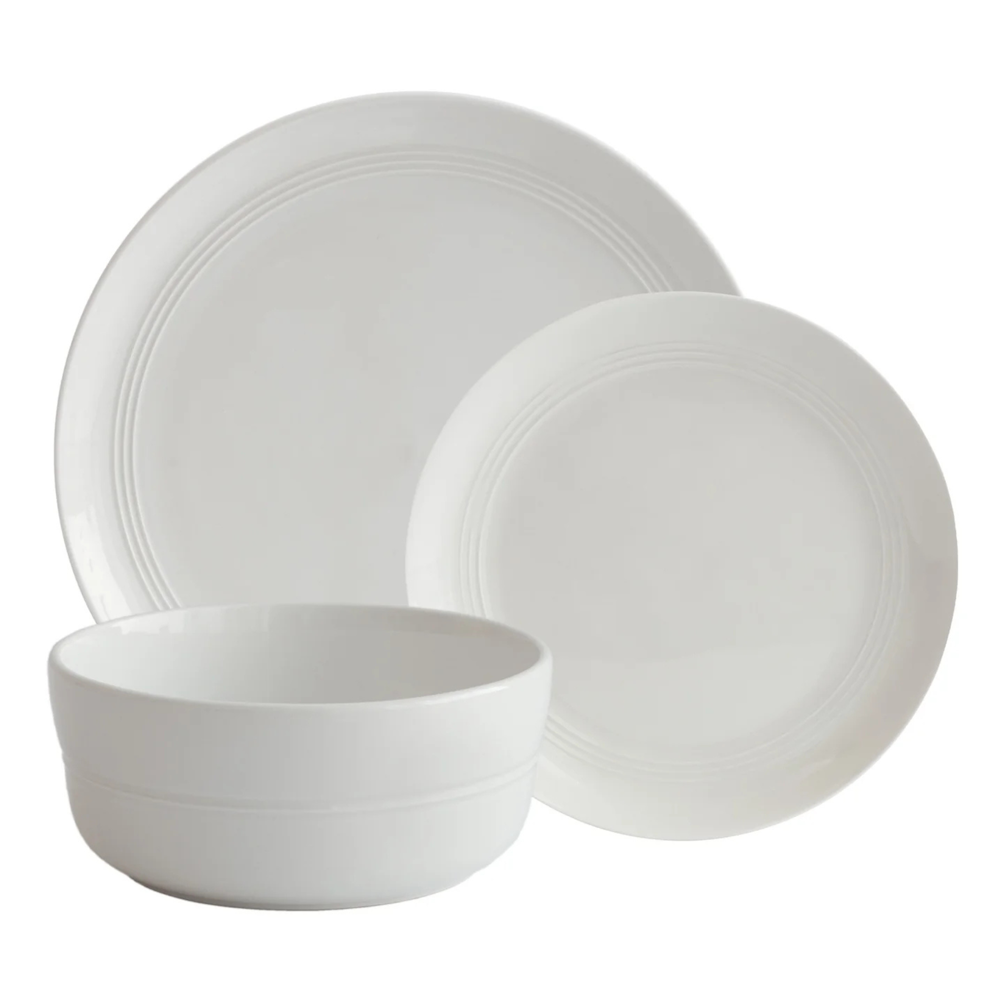 Ensemble de vaisselle en porcelaine Blanc 12 pièces Allure