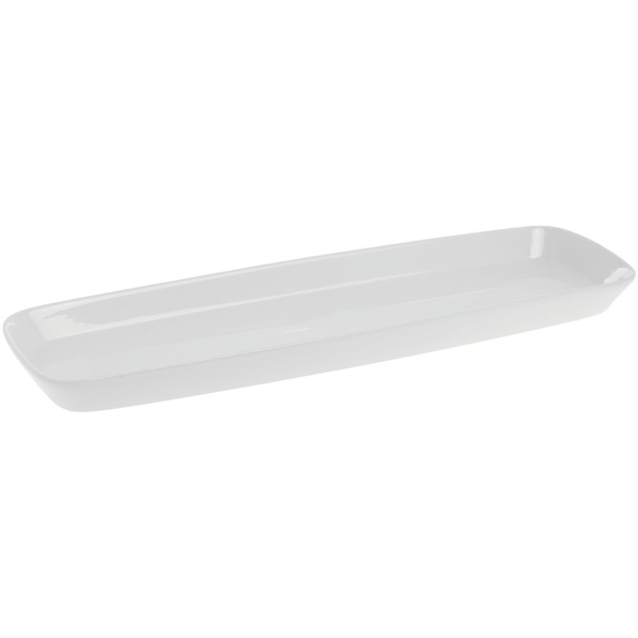 Plateau rectangulaire en porcelaine Blanc 51x16cm - BIA