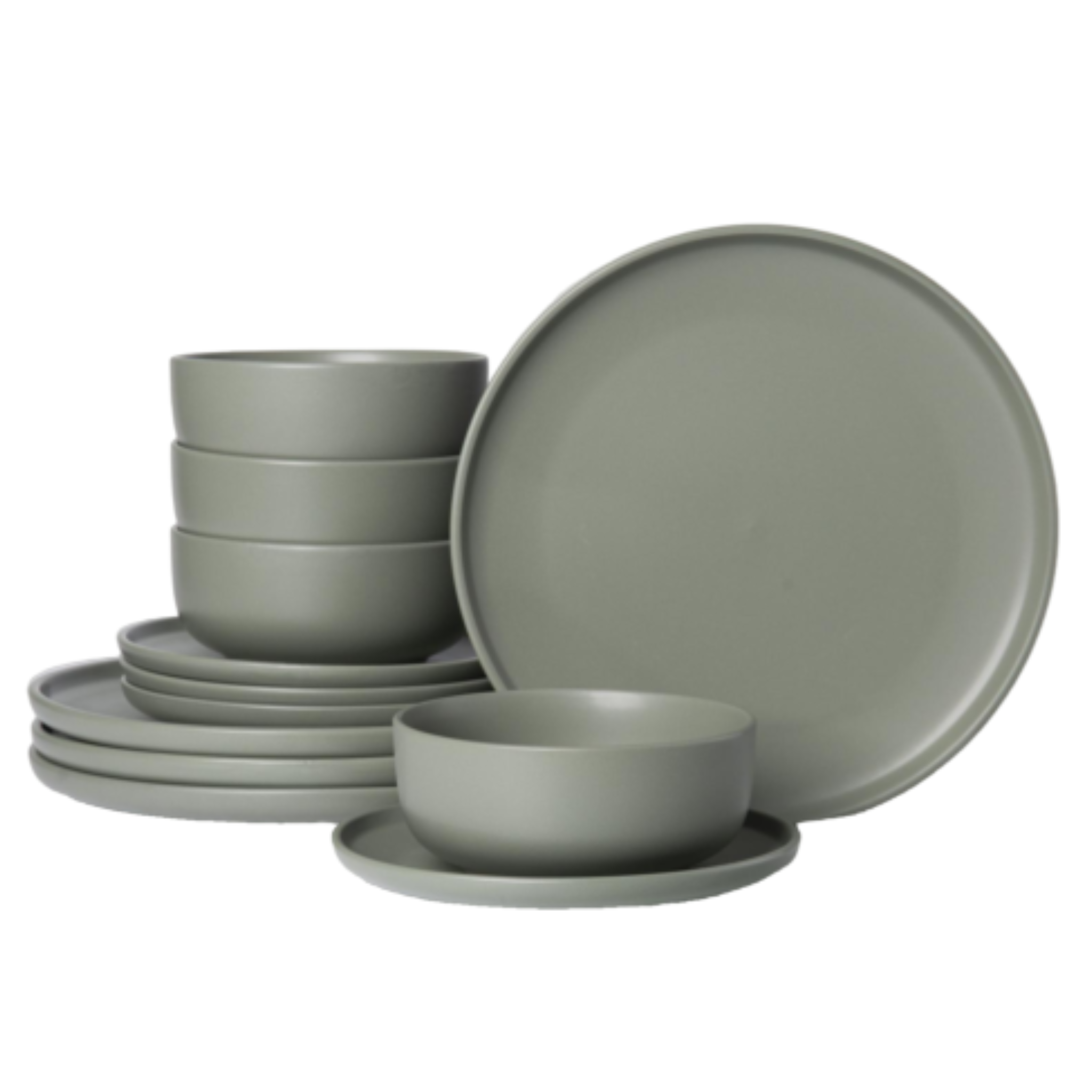 Mirage Olive Green 12-Piece Dinnerware Set