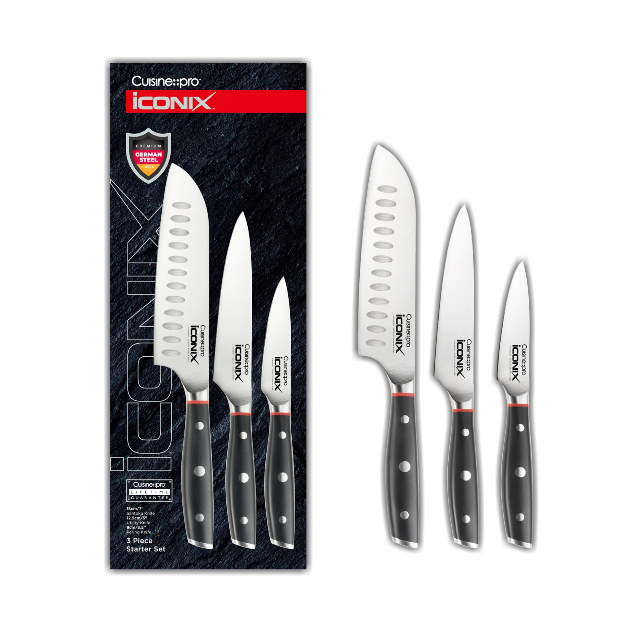Ensemble de 3 couteaux de démarrage iconiX® - Cuisine::pro®