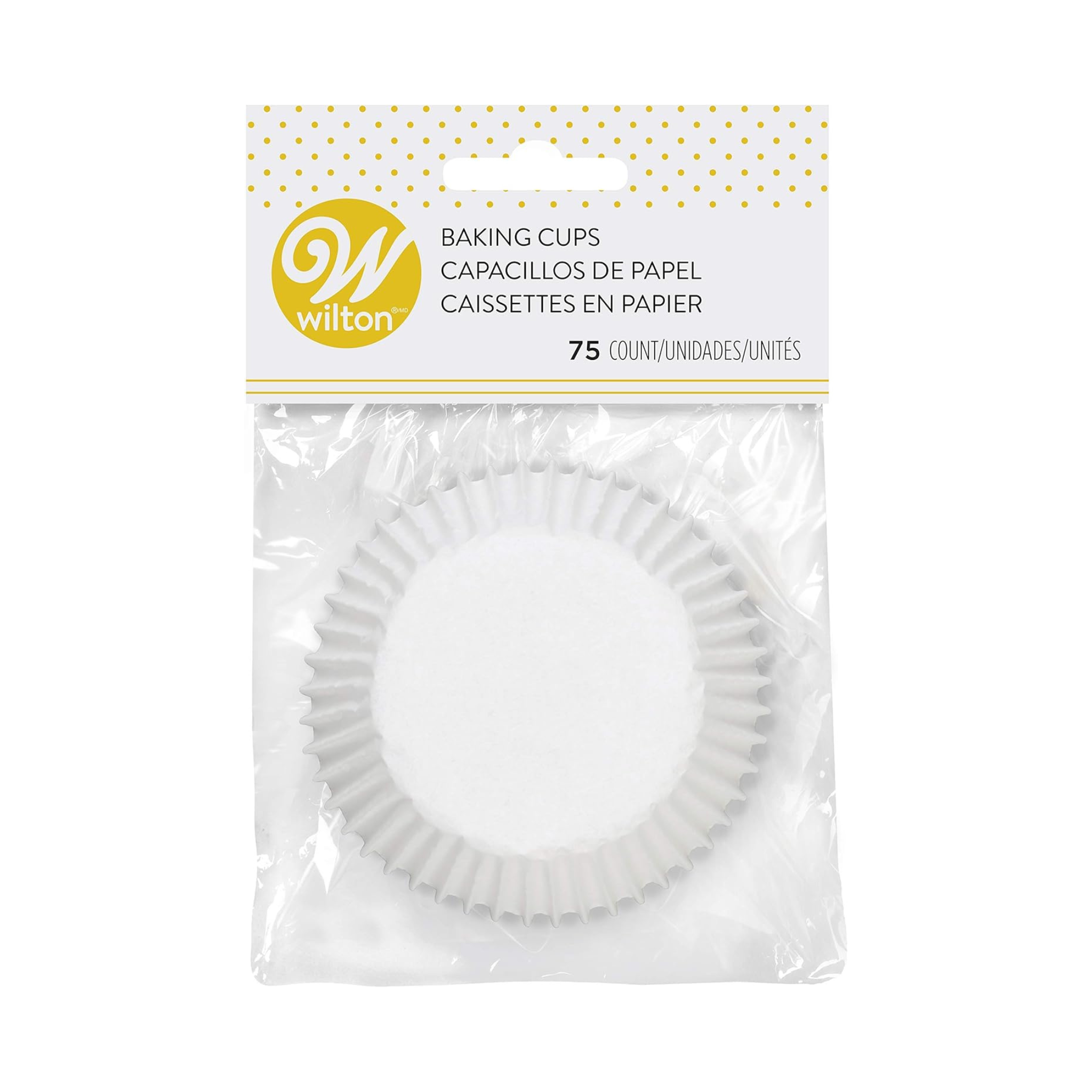 Ensemble de 75 caissettes à cupcakes blanches standard – Wilton