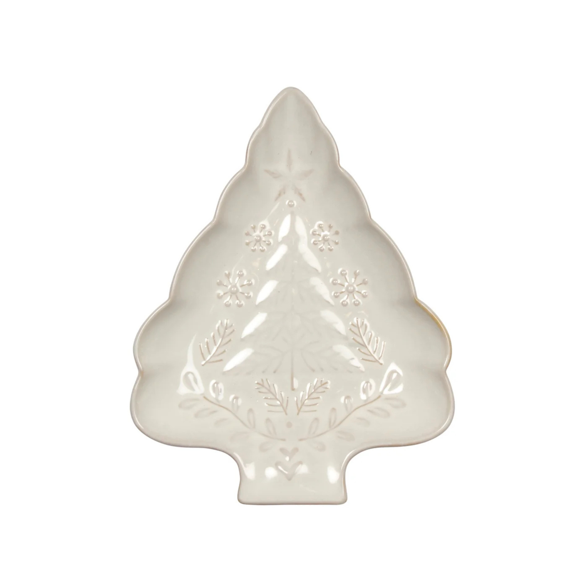 Plat en forme de sapin Soft Snowfall Blanc