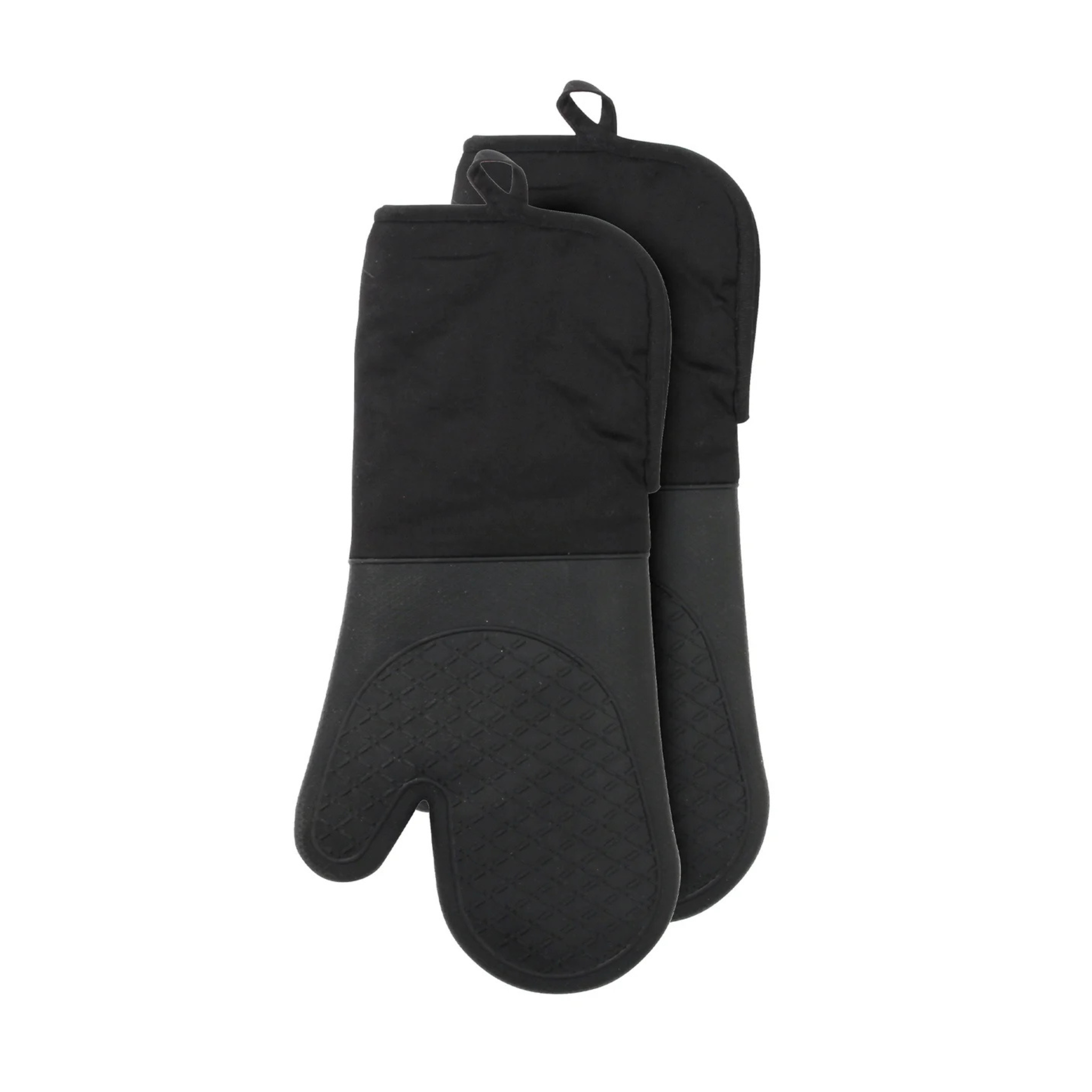 Ensemble de 2 mitaines de four en silicone Noires