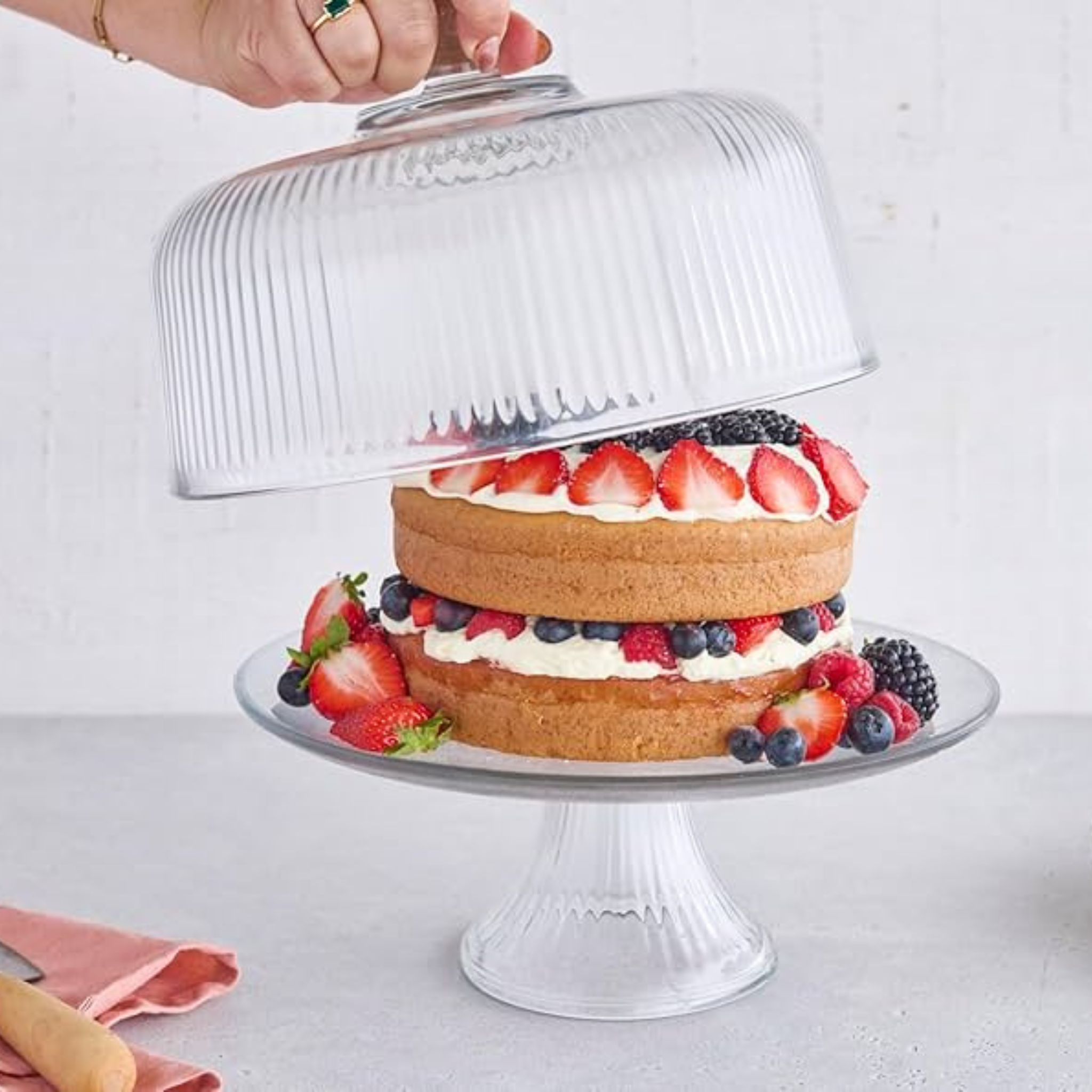 Cloche à gâteau avec couvercle en verre Monaco