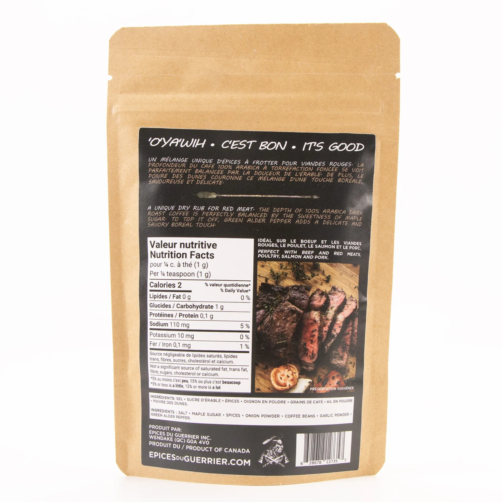 Rub à steak au café 100 g - Épices du Guerrier