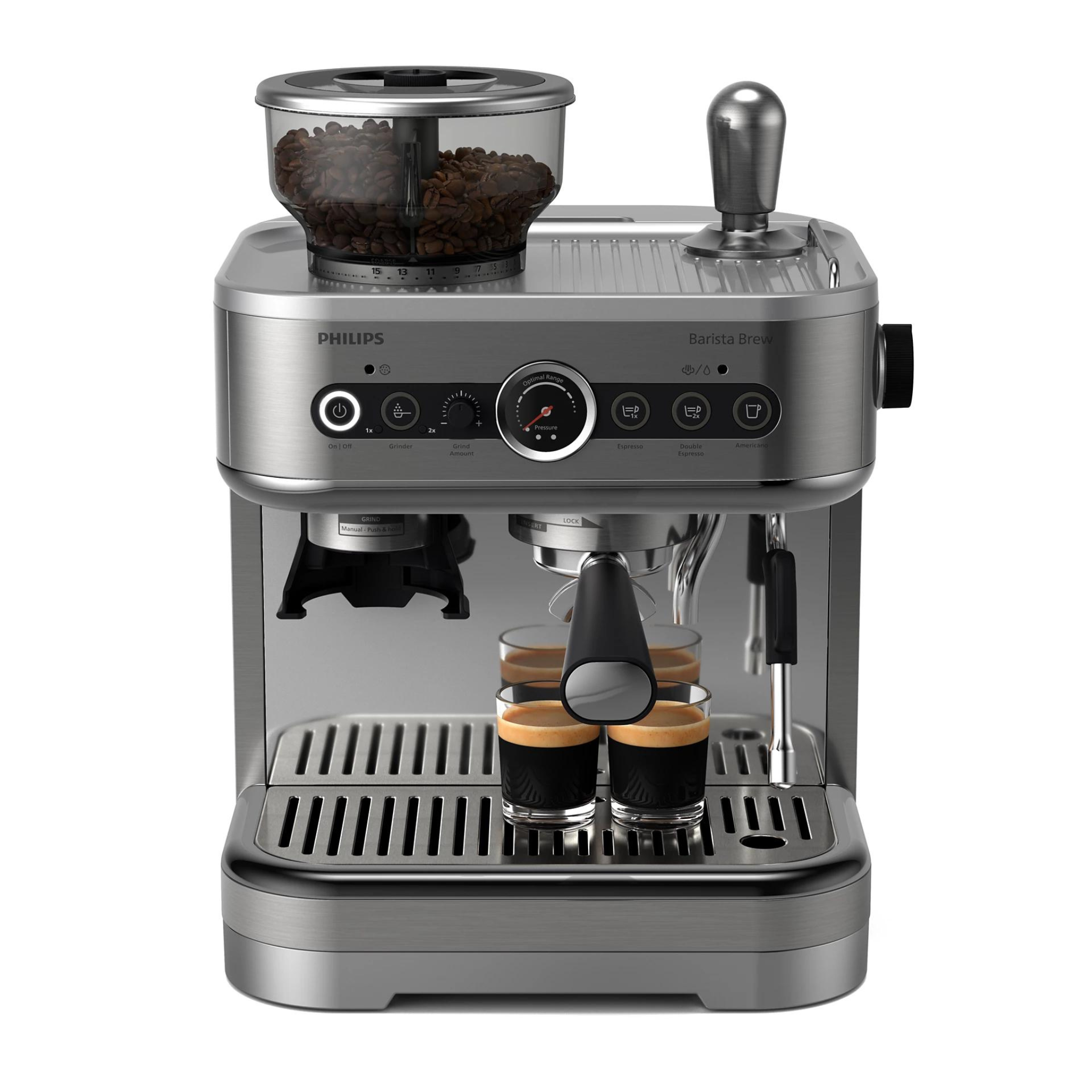 Philips Barista Brew Semi-Automatic Espresso Machine with 280g Bean Container