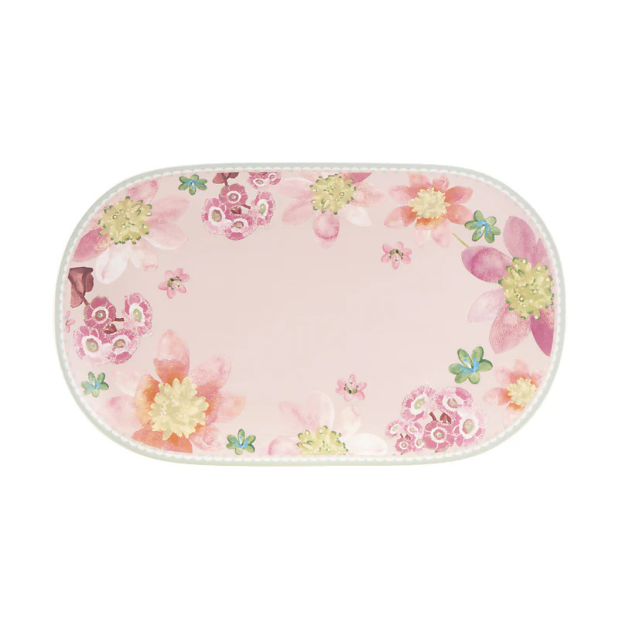 Assiette ovale Primula florale Rose 37x23cm - Maxwell & Williams