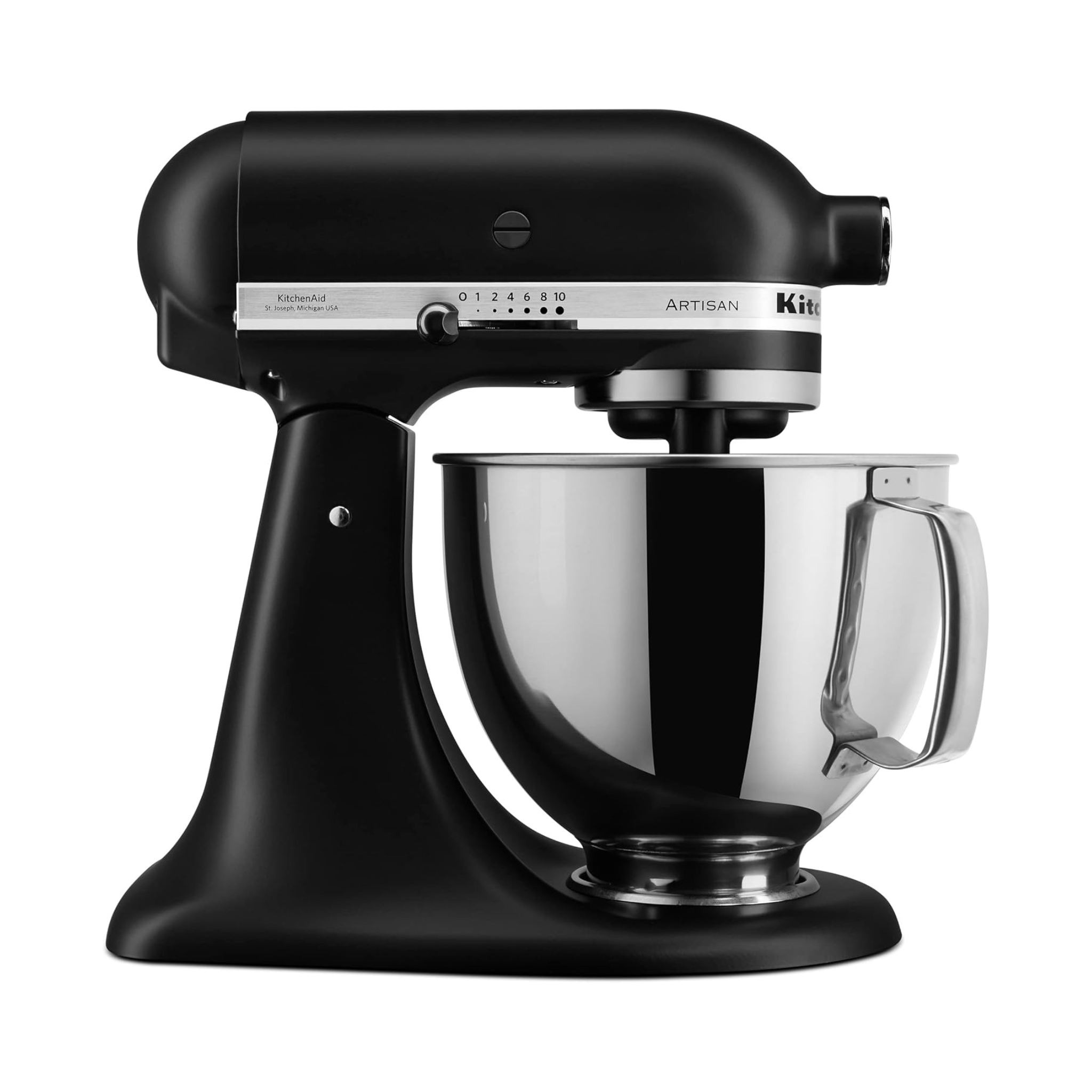 Batteur sur socle Artisan® à tête inclinable noir mat 5 pintes – KitchenAid