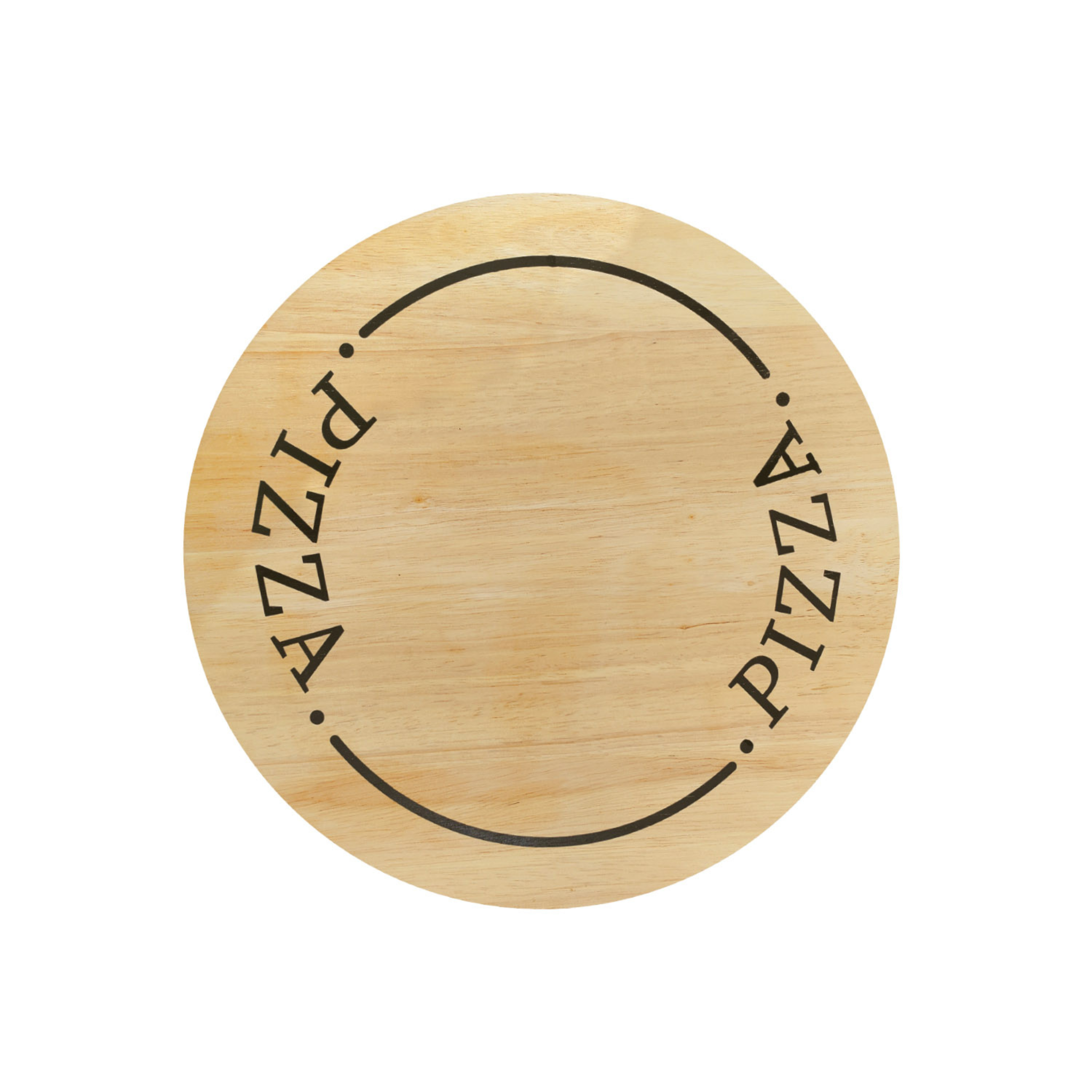 Planche à pizza en bois avec 3 ustensiles