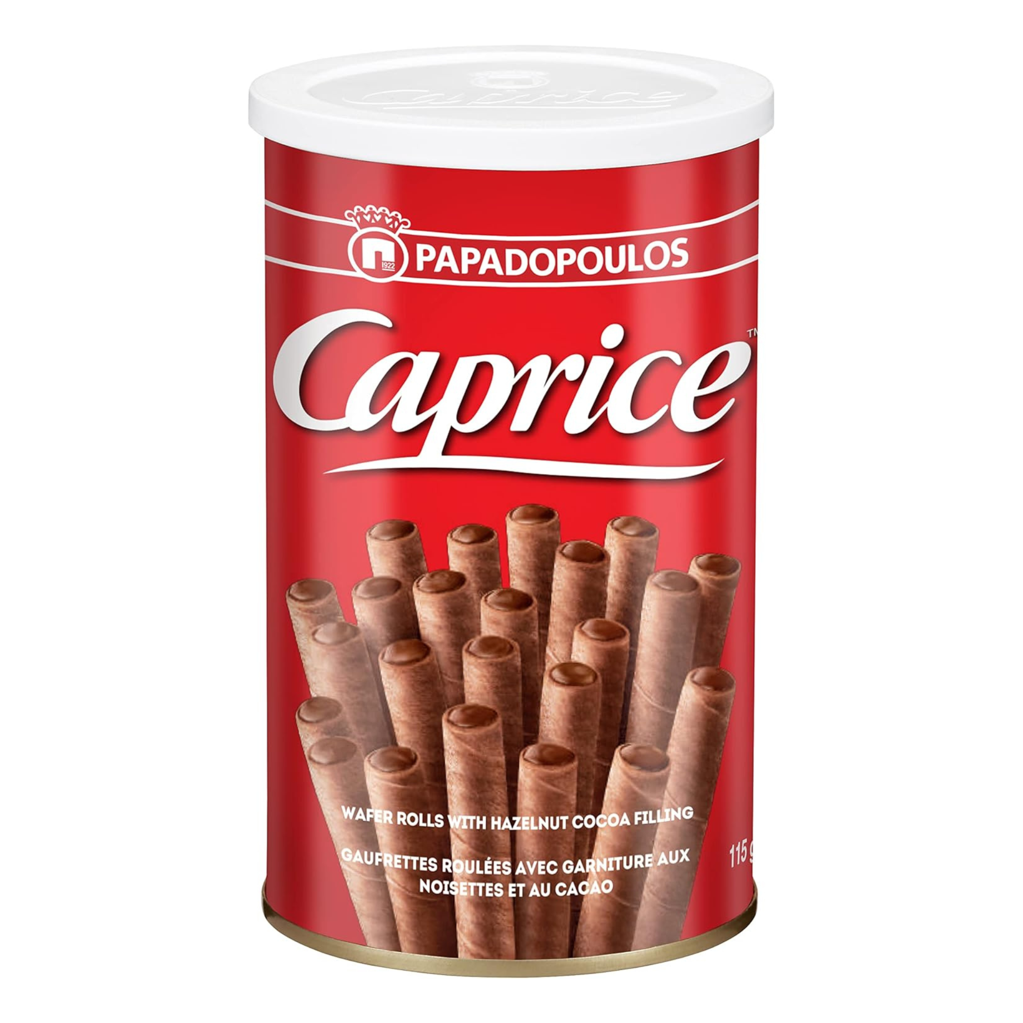 Gaufrettes fourrées noisette et cacao 115g - Caprice