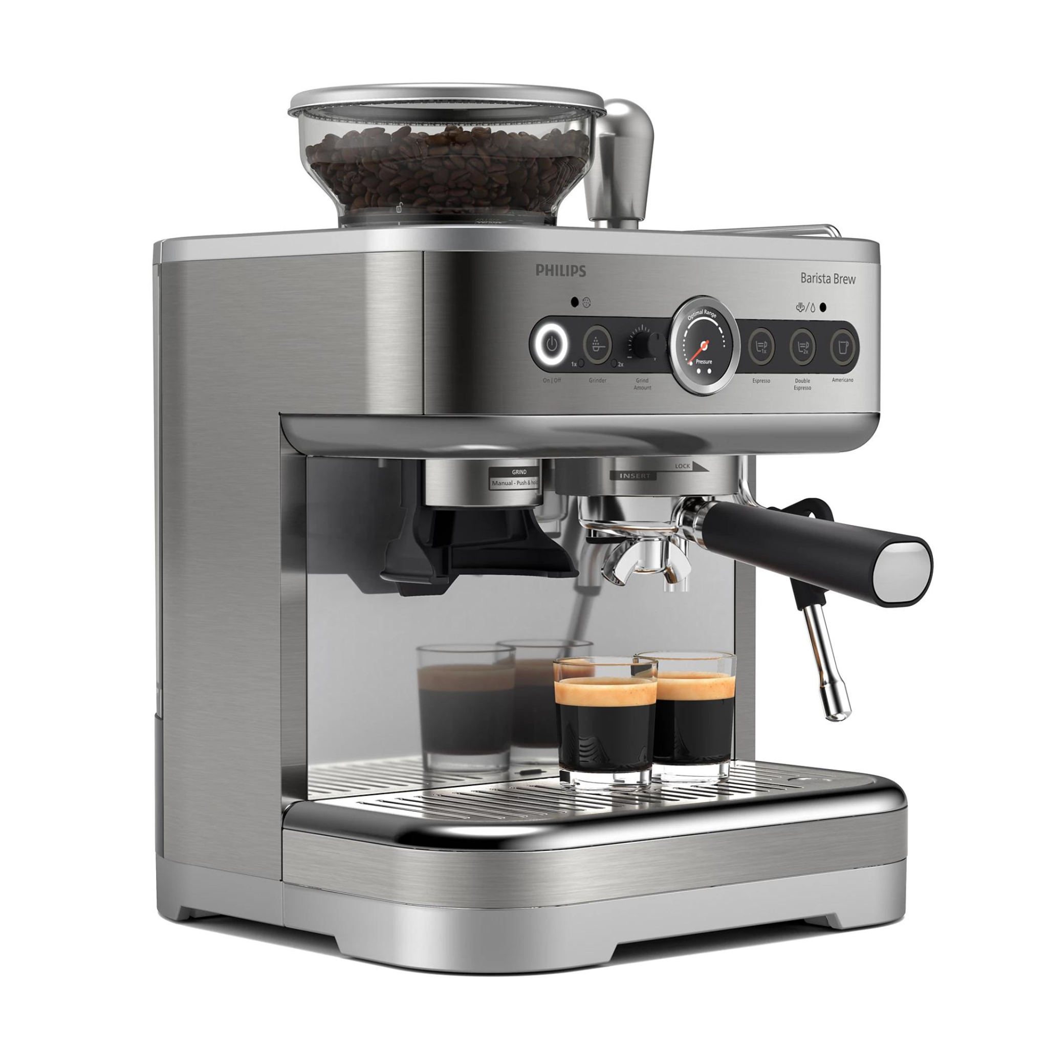 Philips Barista Brew Semi-Automatic Espresso Machine with 250g Bean Container