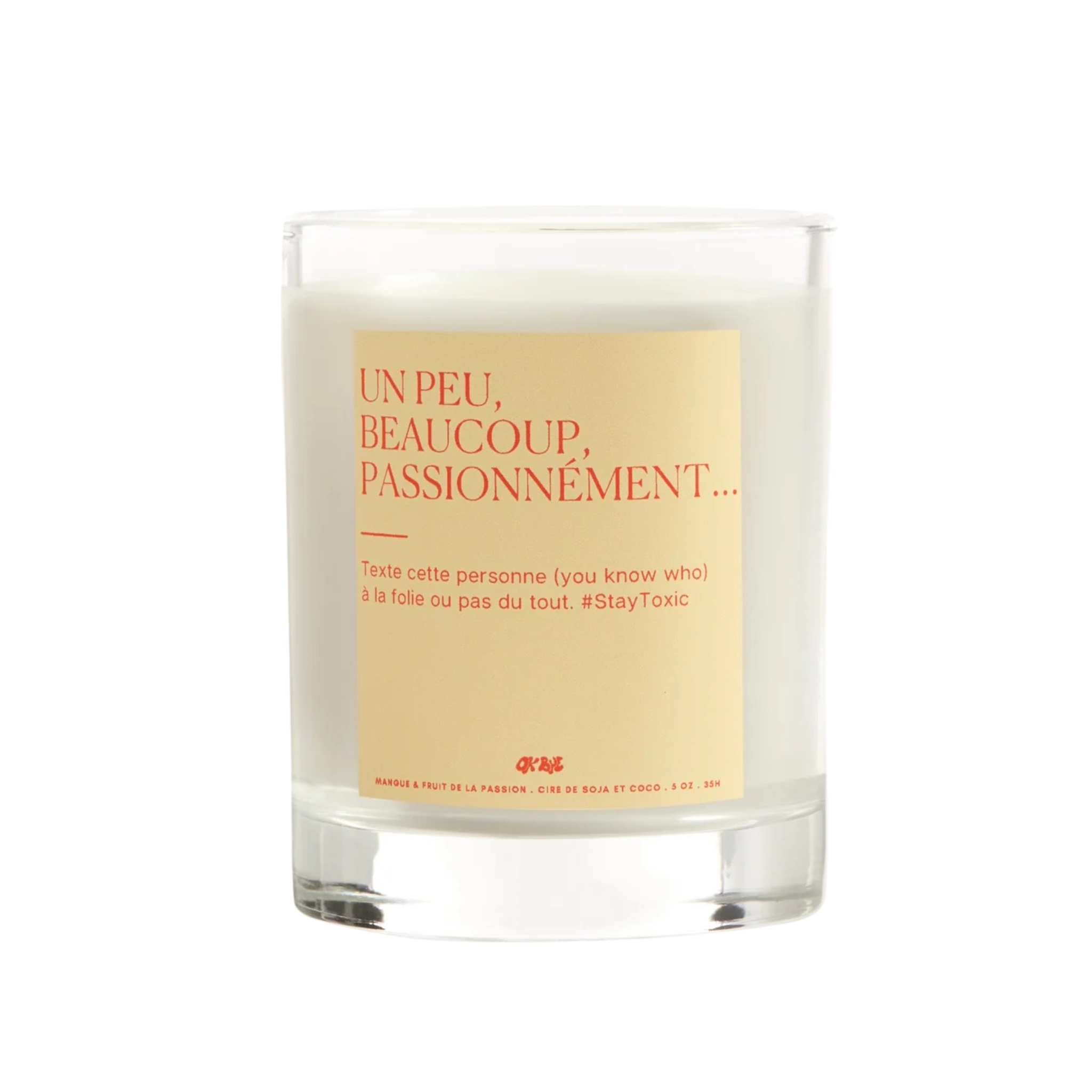 Chandelle parfumée Mangue & Fruit de la passion 5 oz - Ok Bye