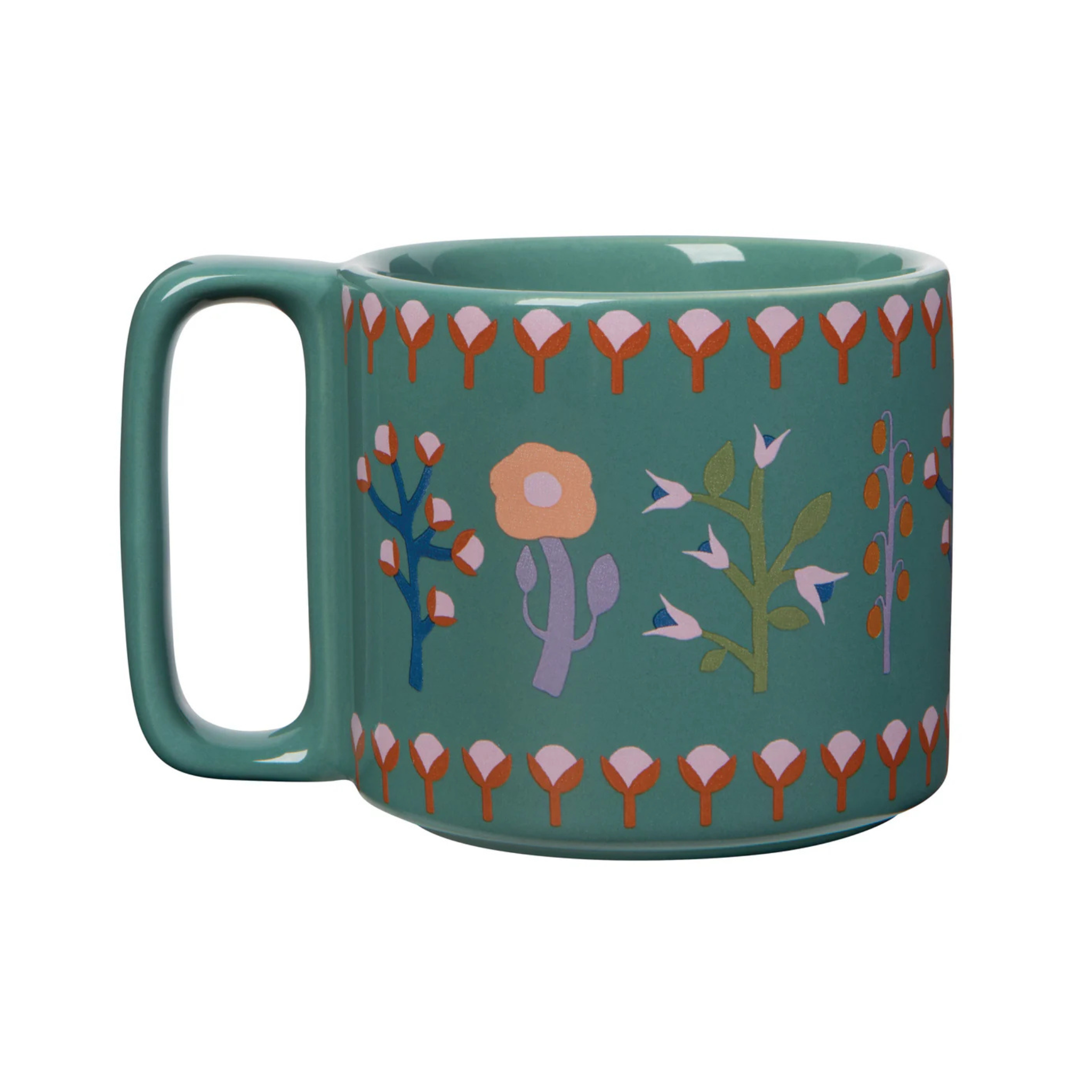 Tasse verte à fleurs Petal Power 325 ml - Danica