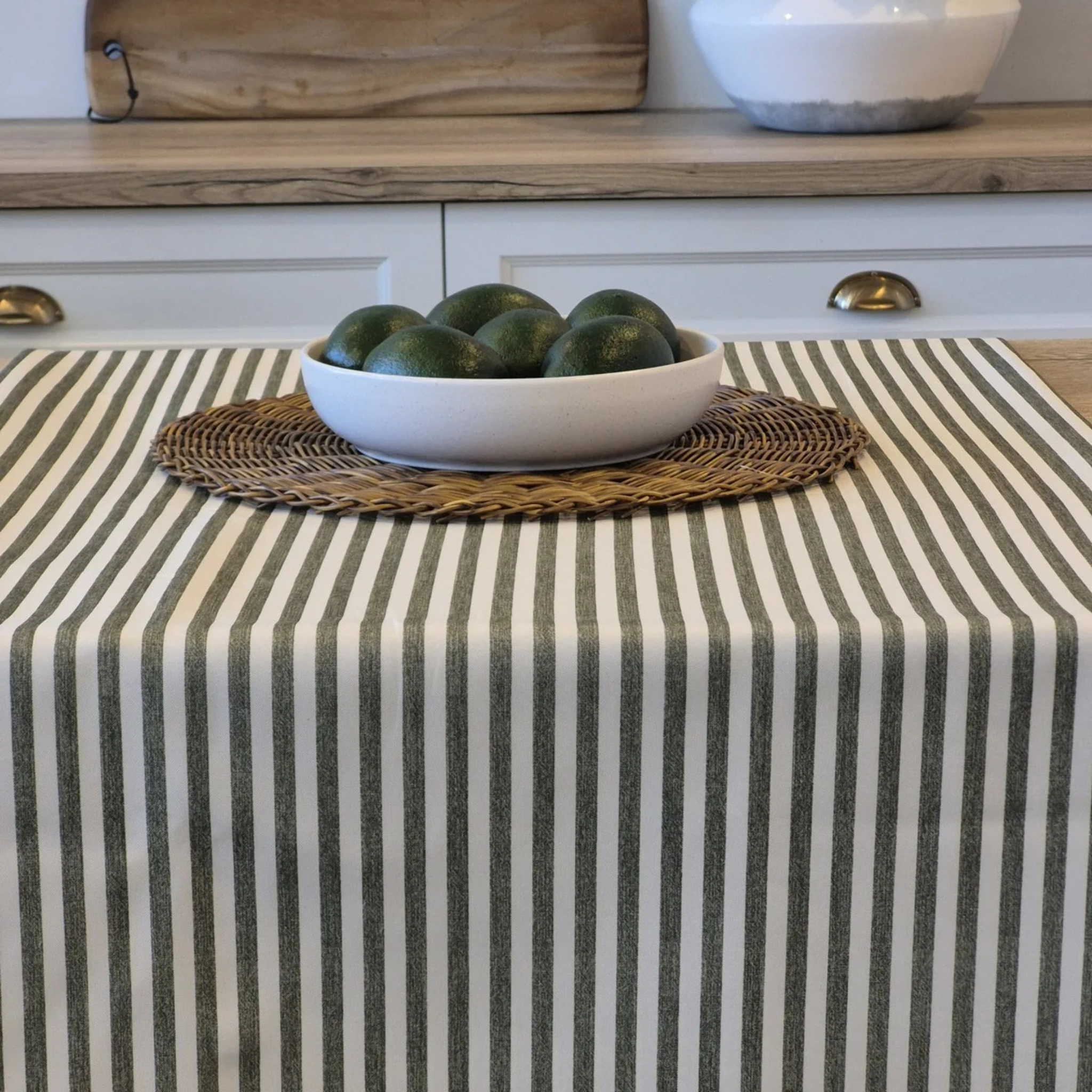 Nappe à rayures vertes Seacoast 60x60" - Brunelli