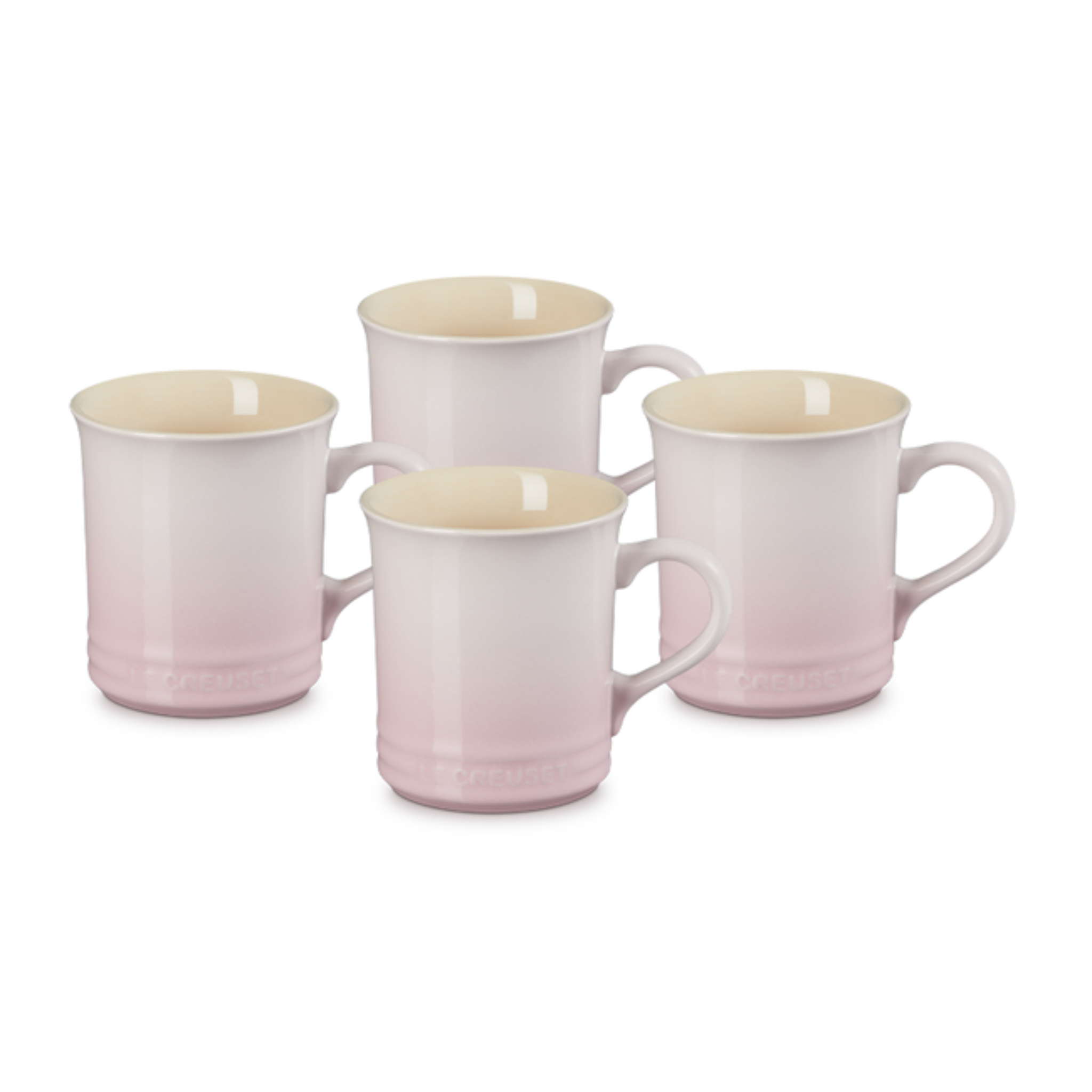 Ensemble de 4 tasses en grès Shell Pink 400 ml - Le Creuset