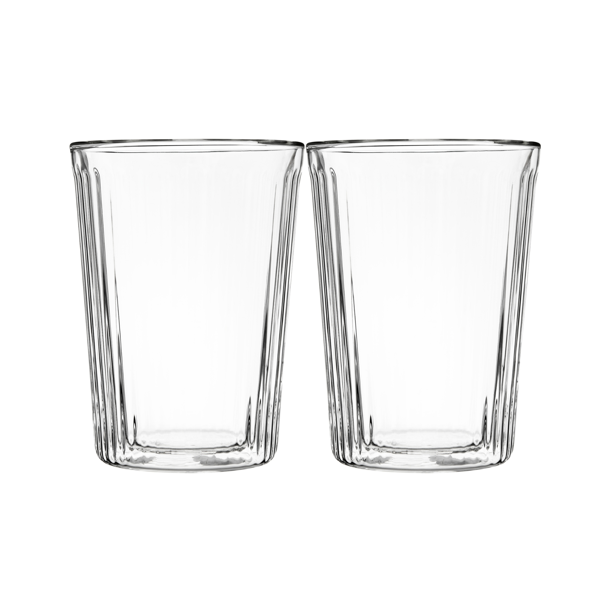Ensemble de 2 verres à double paroi striés 360 ml - Maxwell & Williams