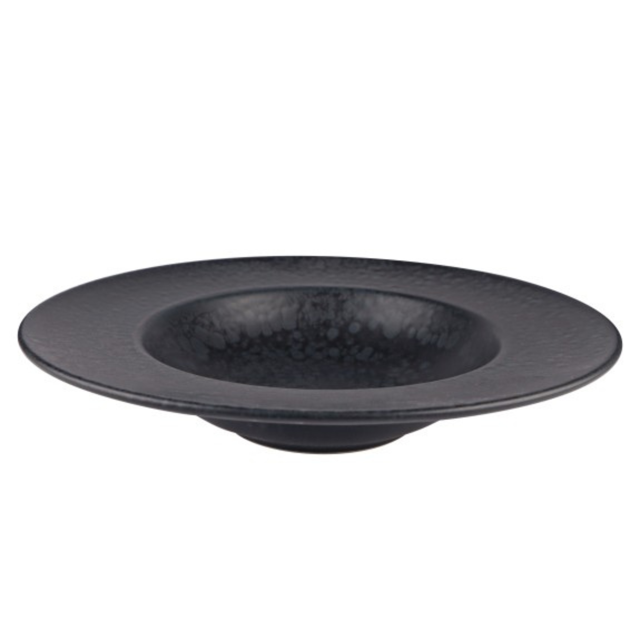 Black Hammered Stoneware Pasta Plate 22 cm - Mesa Ceramics