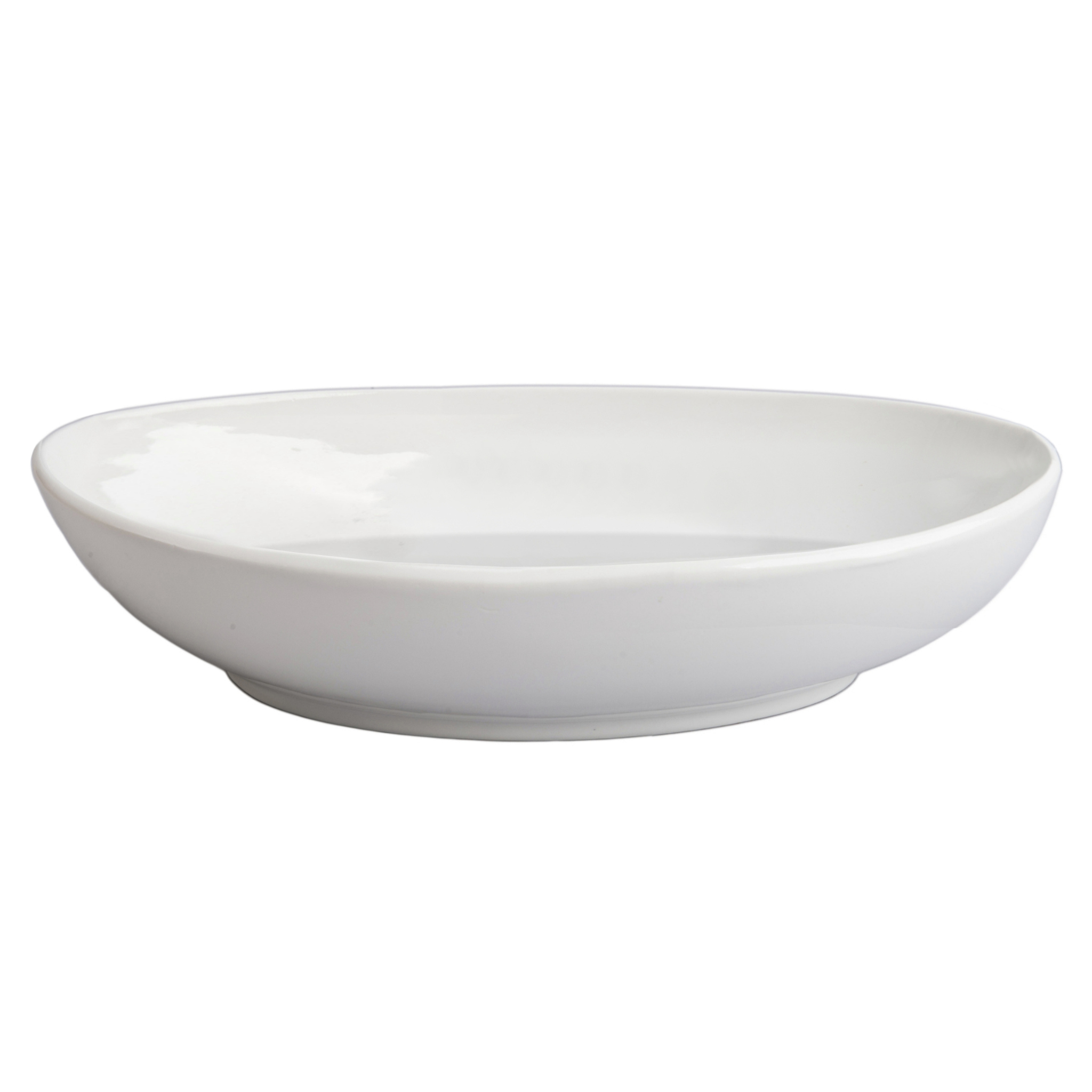 Bol de service oval en porcelaine Blanc 38x27cm - BIA