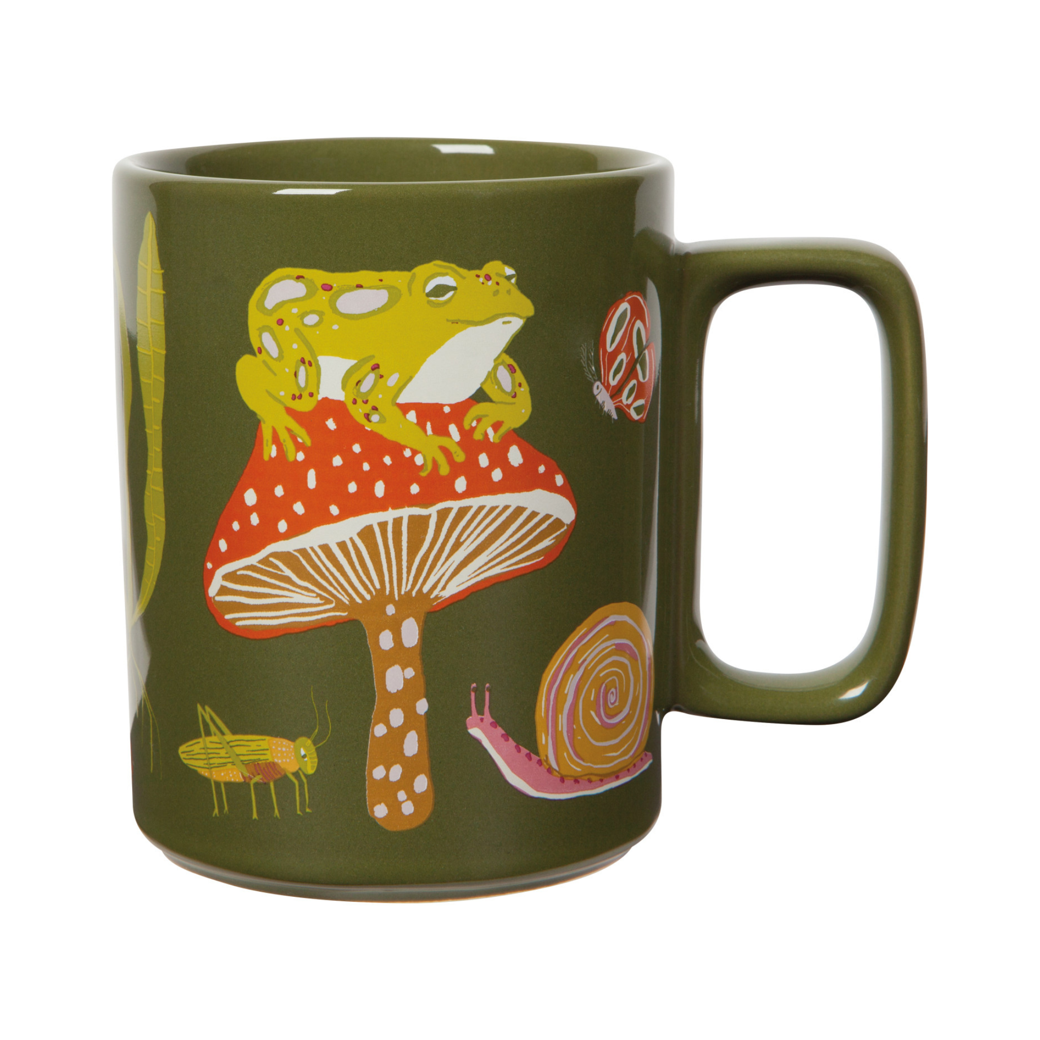 Tasse Verte Kaki avec compagnons du jardin 14 oz - Danica