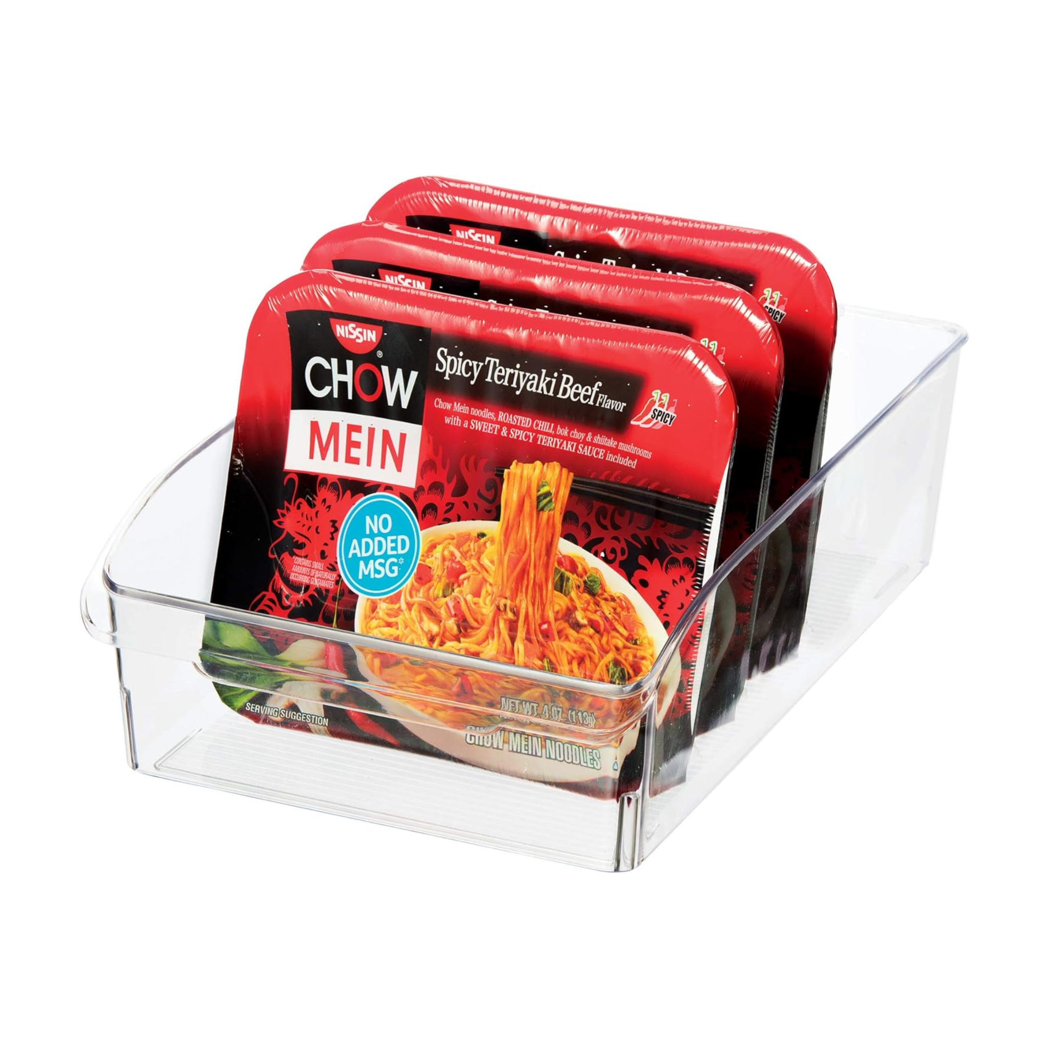 bac rangement transparent vue de dessus