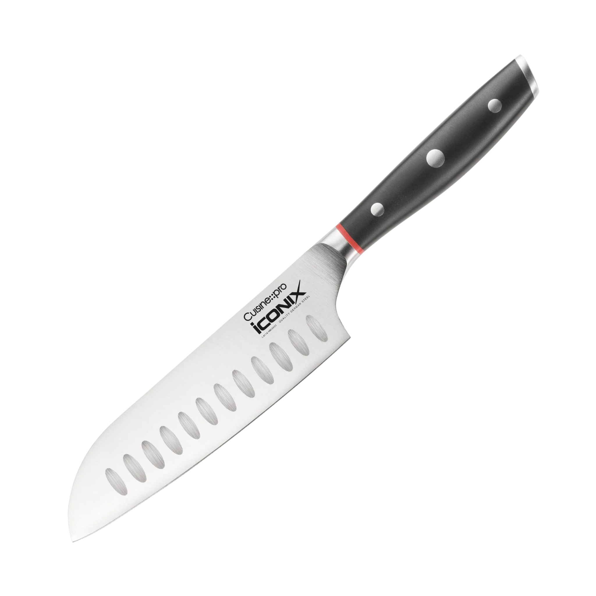 couteau santoku iconiX™ 18 cm acier inoxydable vue complète