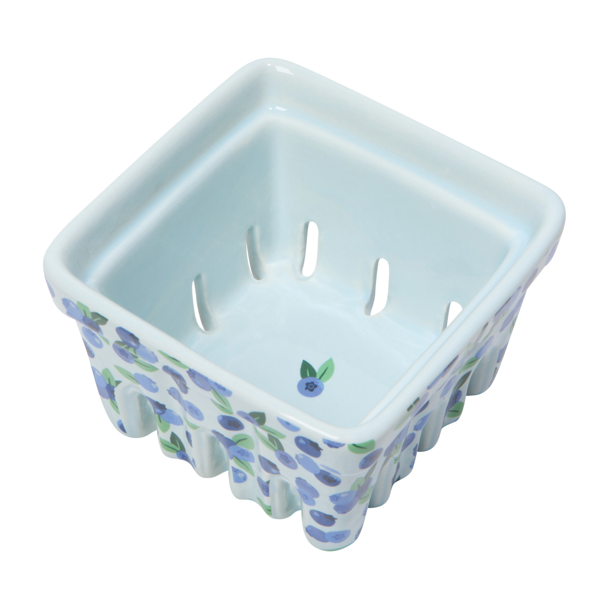 Panier à baies en céramique motif bleuets - Danica