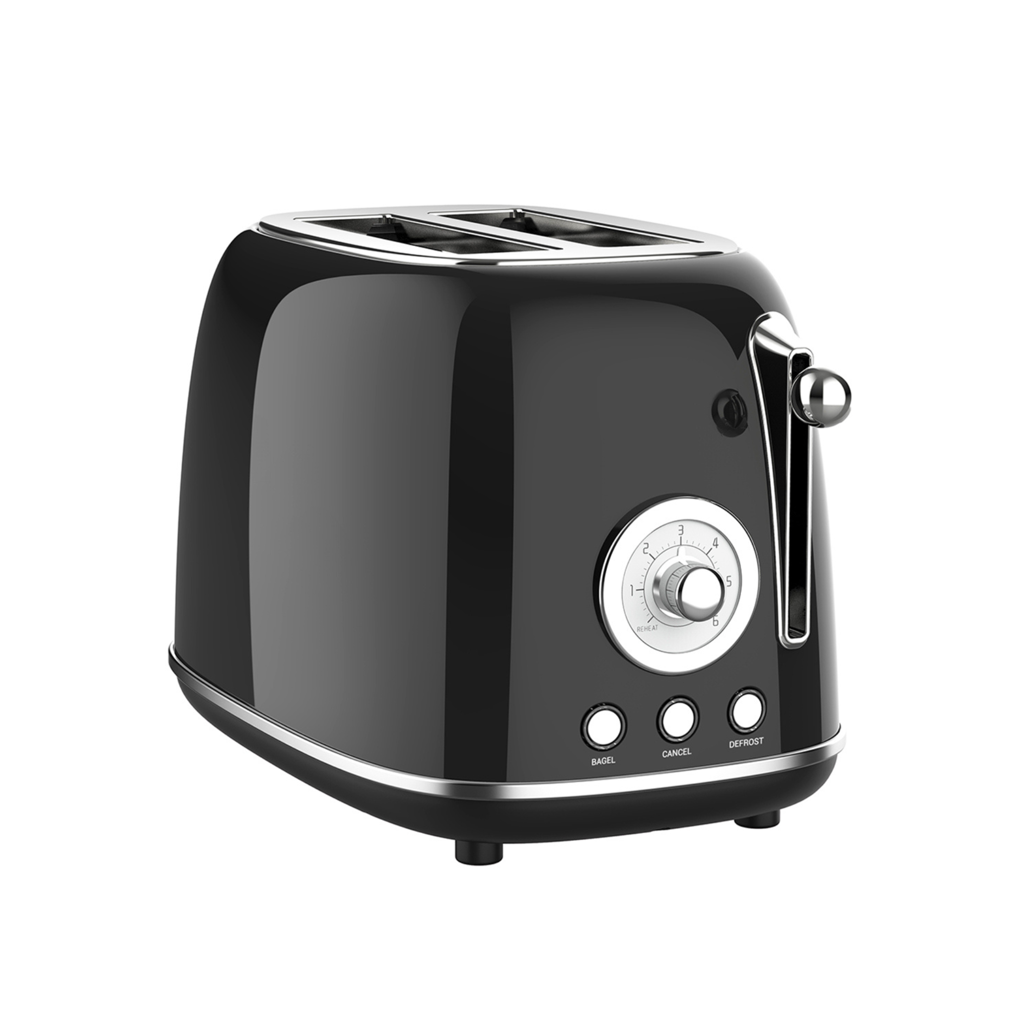 Grille-pain rétro 2 tranches noir