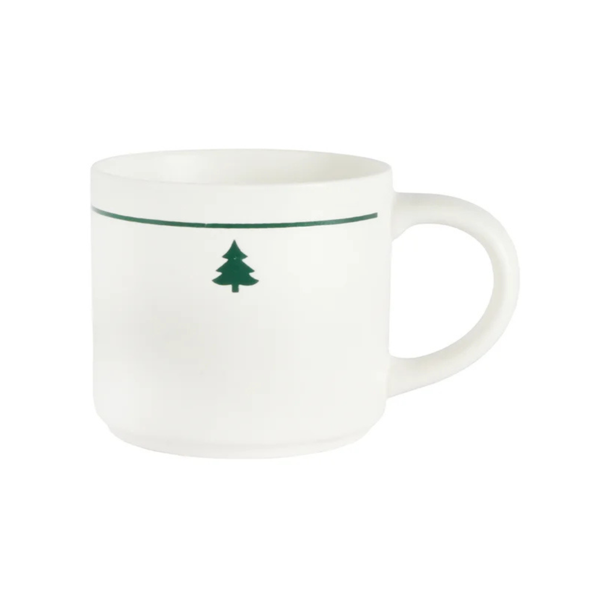 Tasse blanche avec sapin vert 475 ml