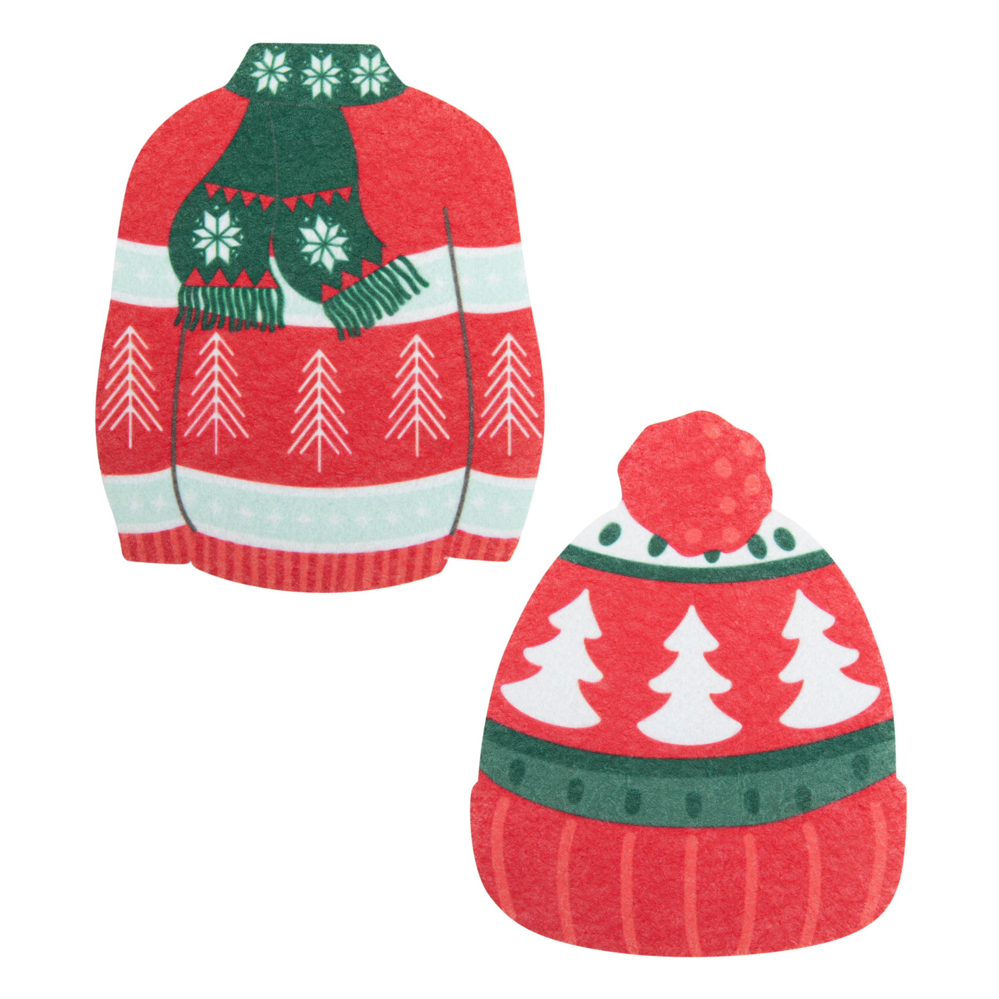Ensemble d’éponges de cuisine tuque et chandail de Noël