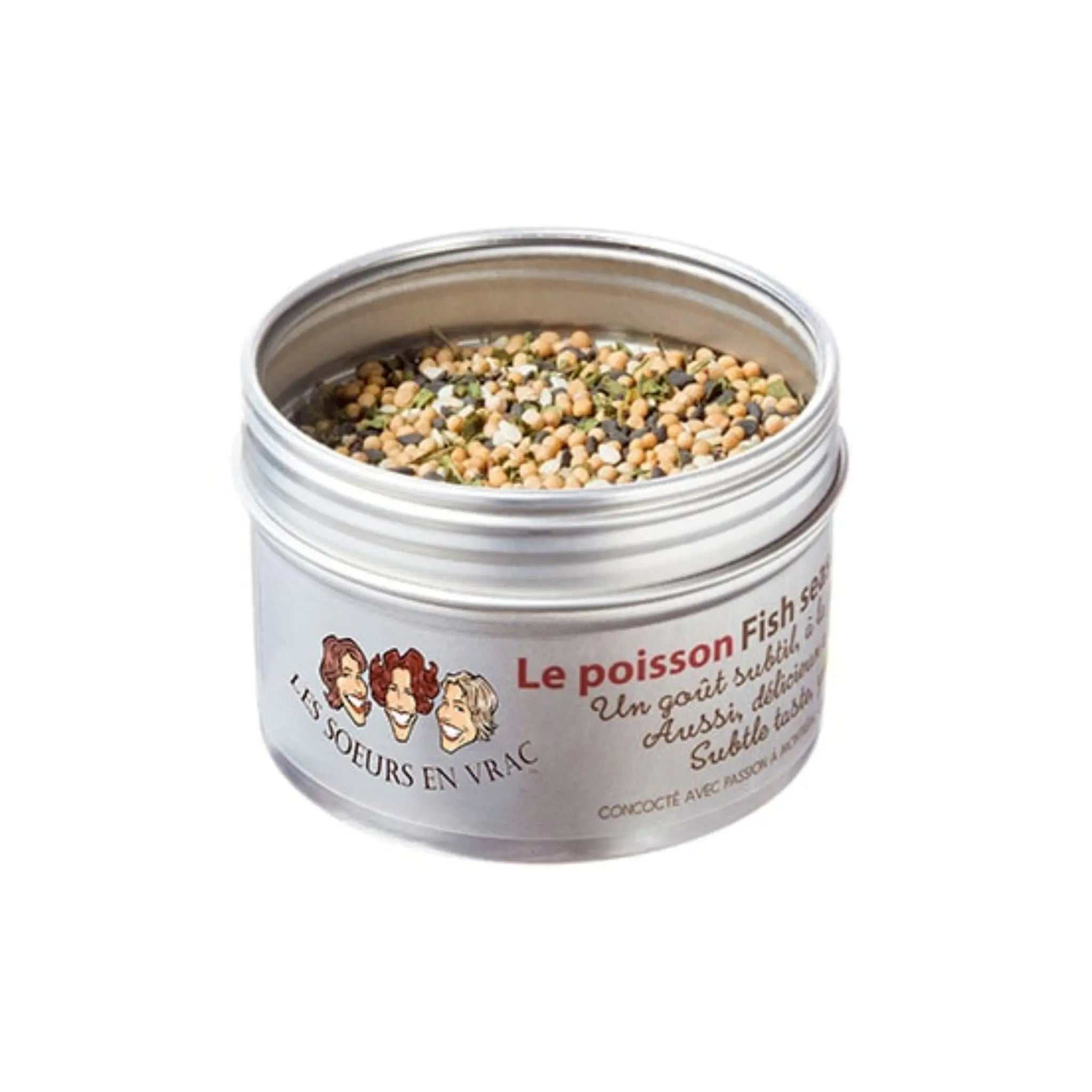 Pot d'assaisonnement pour poisson 70 g Les Soeurs en vrac pour rehausser saveur veau et poisson
