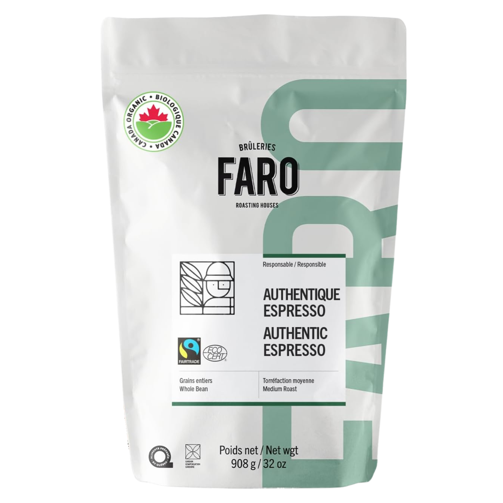 Organic Espresso Authentic Coffee Beans 908g - Faro