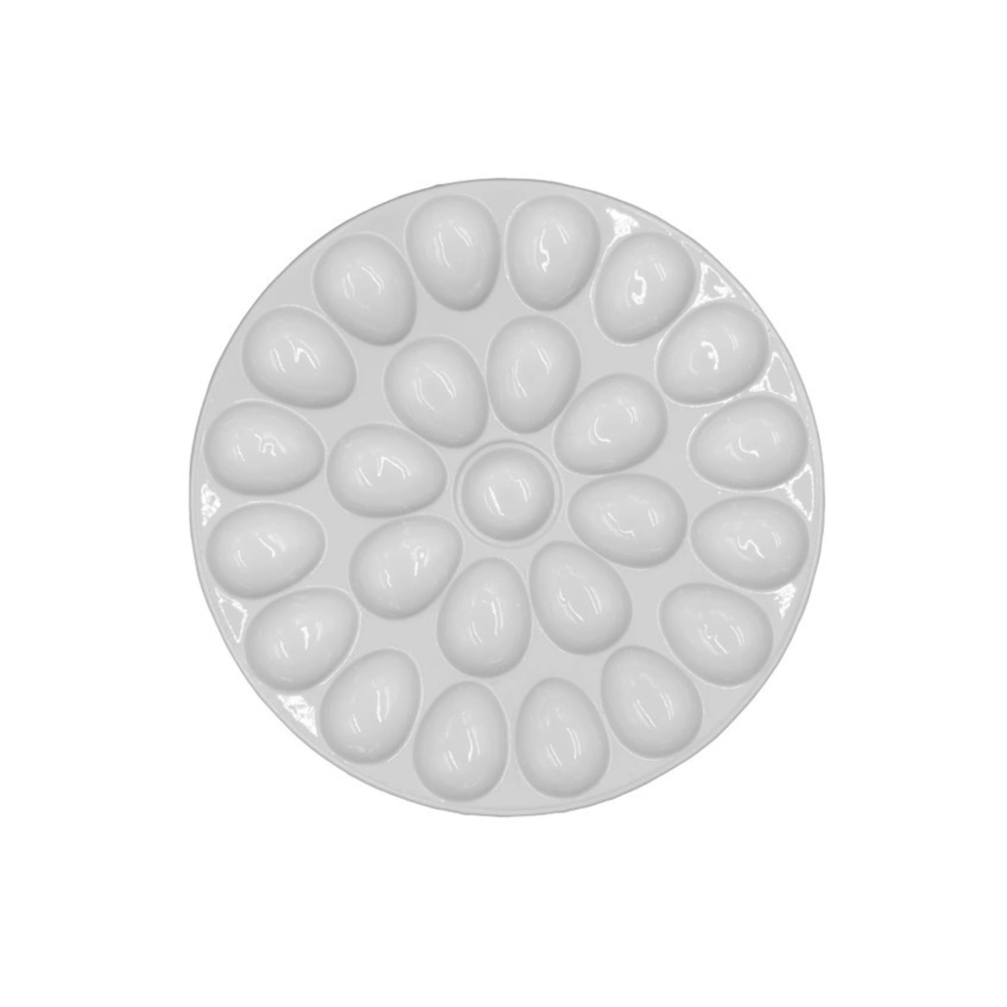White porcelain 25 egg tray