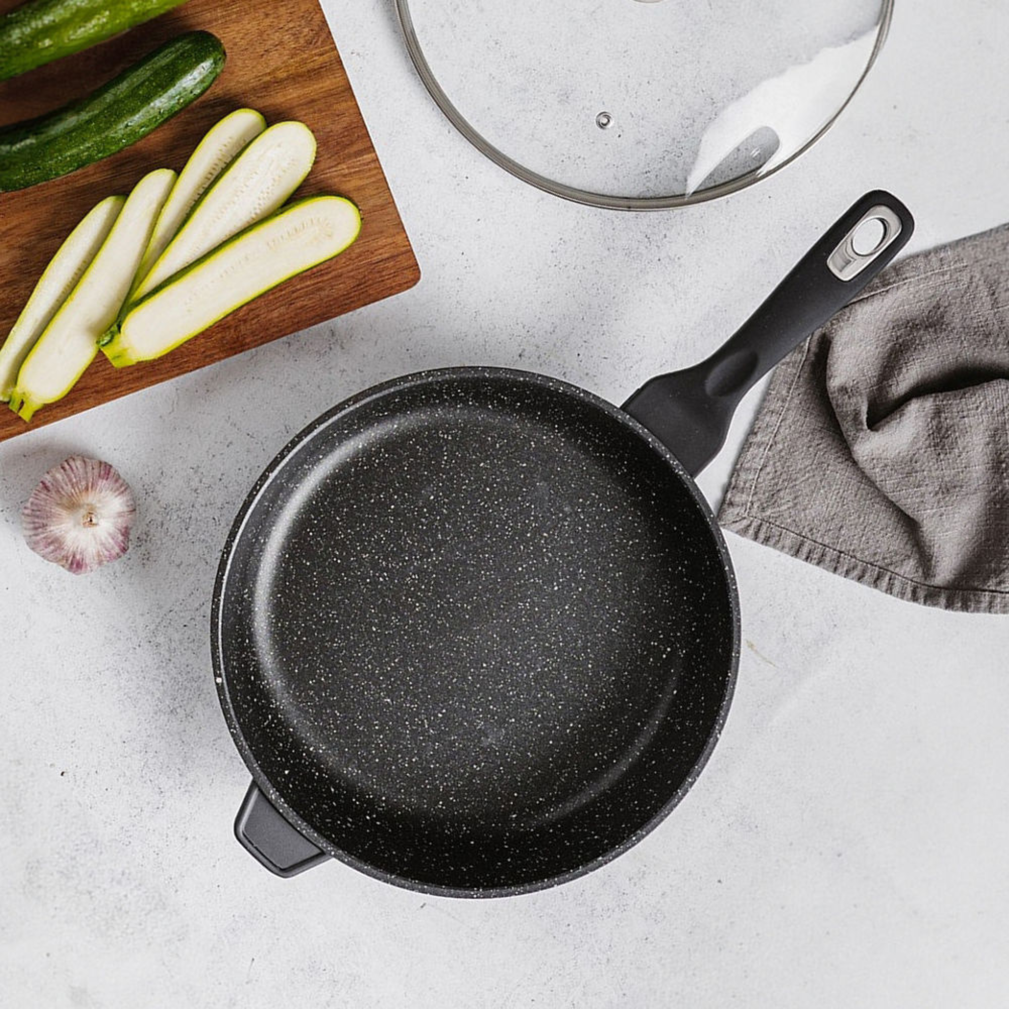 Poêle du chef avec couvercle 4 L GRANITE - Cuisine::pro®