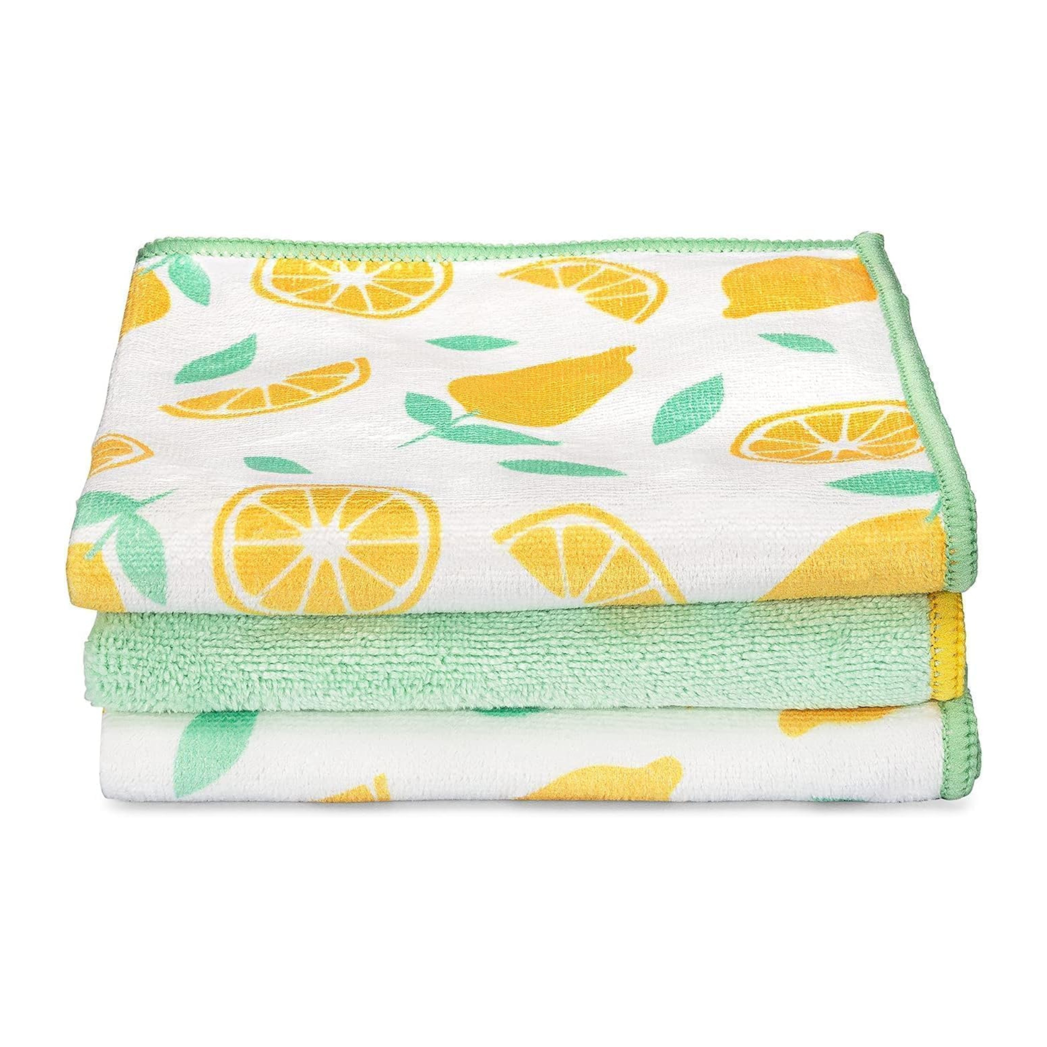Ensemble de 3 chiffons en microfibre recyclée Agrumes 30,5 x 30,5 cm